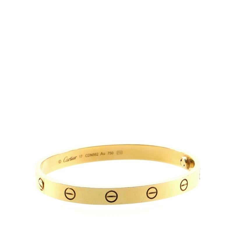Cartier Love Bracelet 18 Karat Yellow Gold In Good Condition In New York, NY