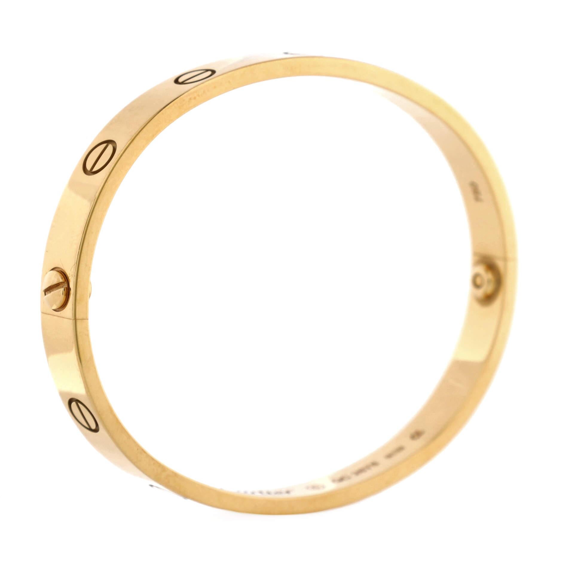 Cartier Love Bracelet 18K Yellow Gold In Good Condition In New York, NY