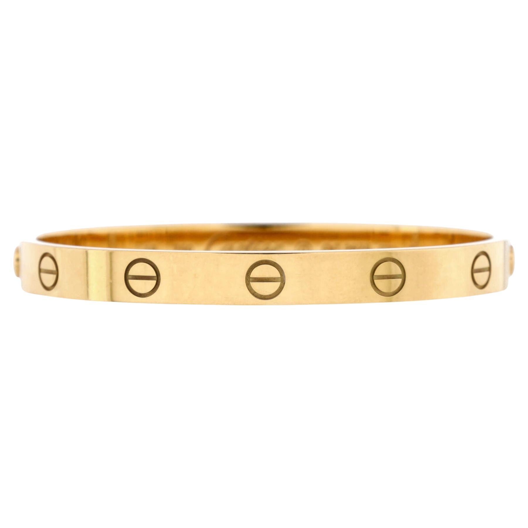 Cartier Love Bracelet 18K Yellow Gold For Sale at 1stDibs