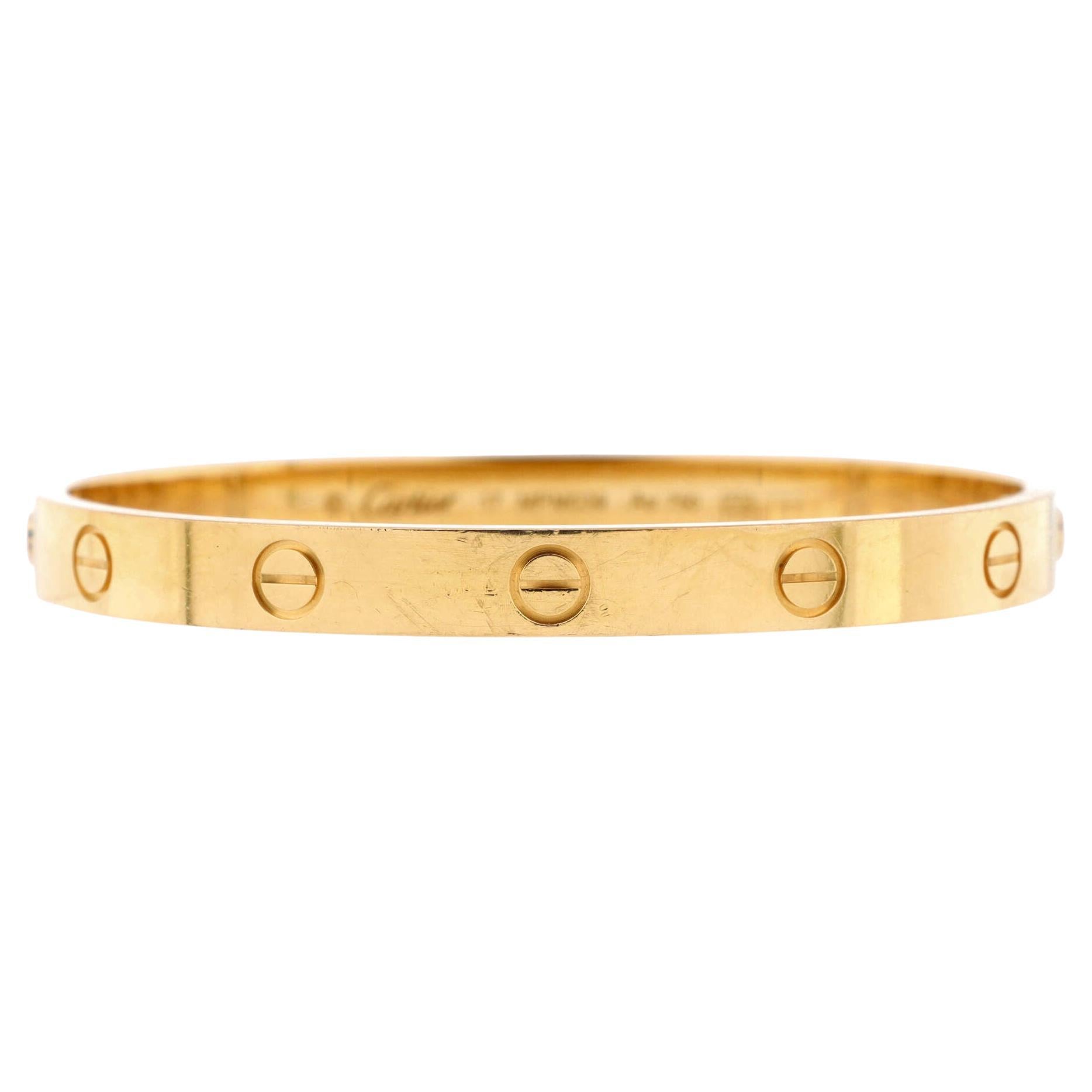 Cartier Love Bracelet 18K Yellow Gold For Sale at 1stDibs