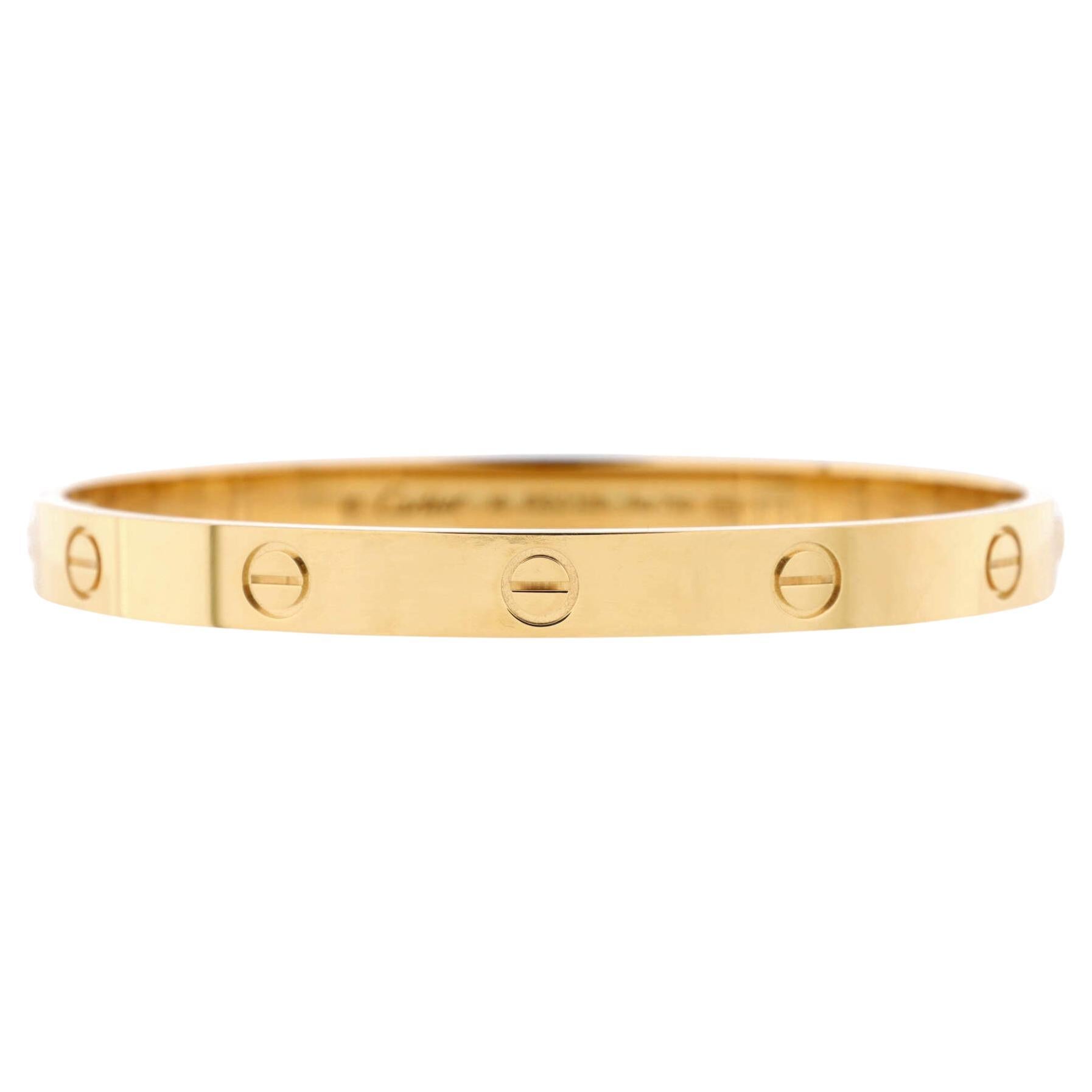 Cartier Love Bracelet 18K Yellow Gold For Sale at 1stDibs