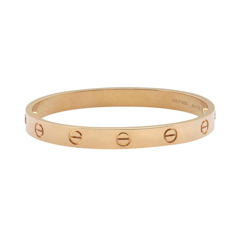 Cartier Love Bracelet 18K Yellow Gold New Style at 1stDibs