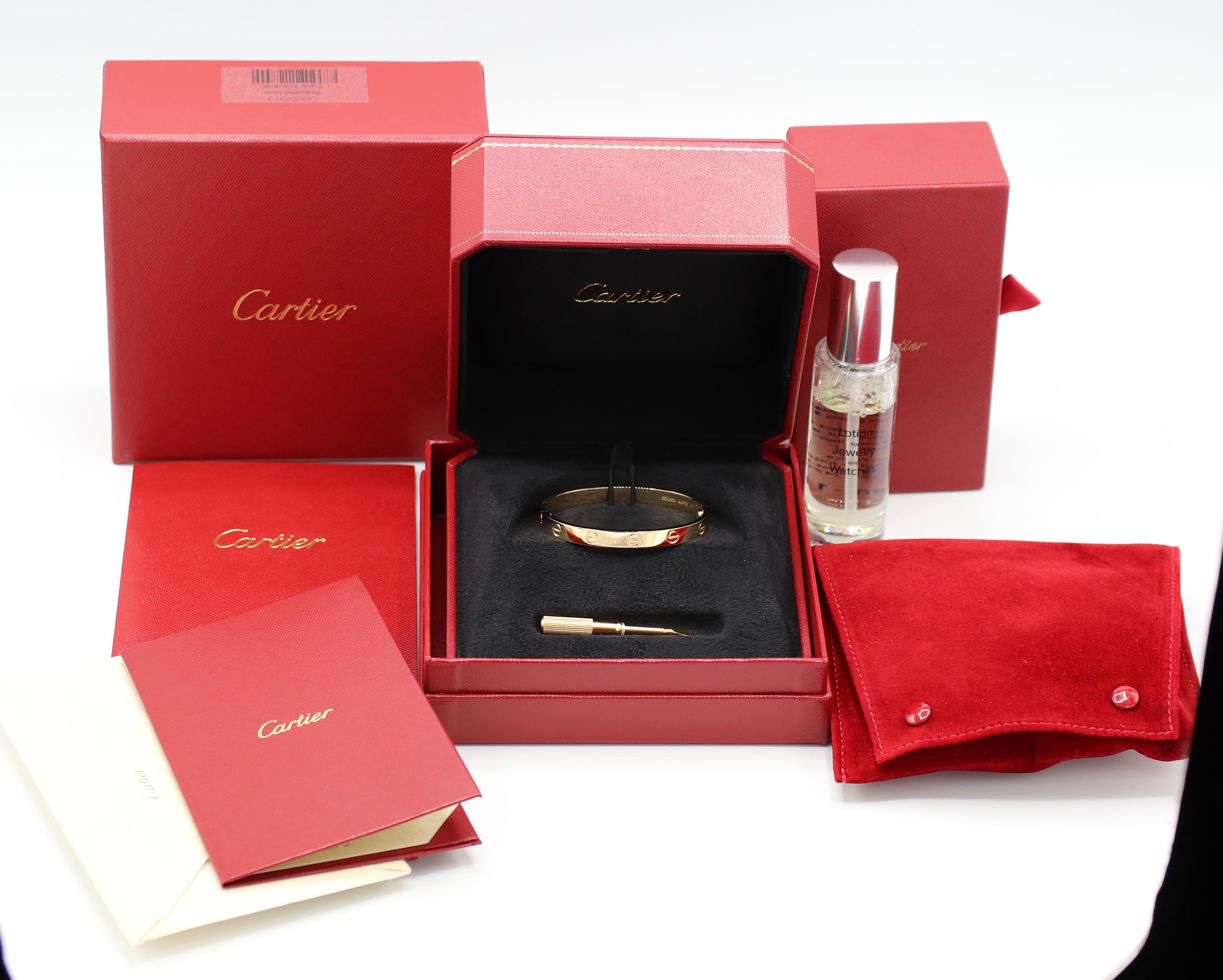 Cartier Love Bracelet 18 Karat Yellow Gold Box and Papers 1