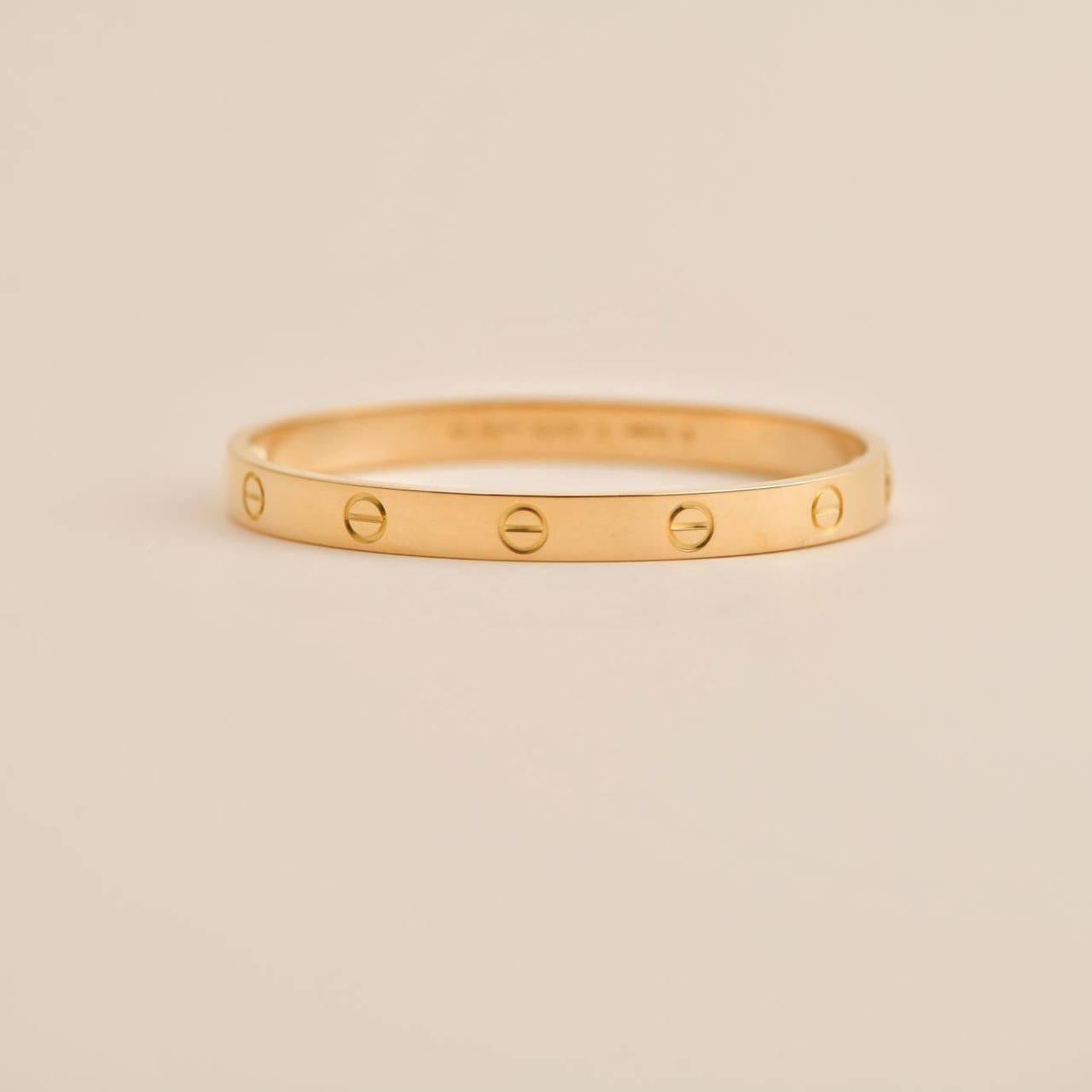 Cartier Love Bracelet 18k Yellow Gold In Excellent Condition In Banbury, GB