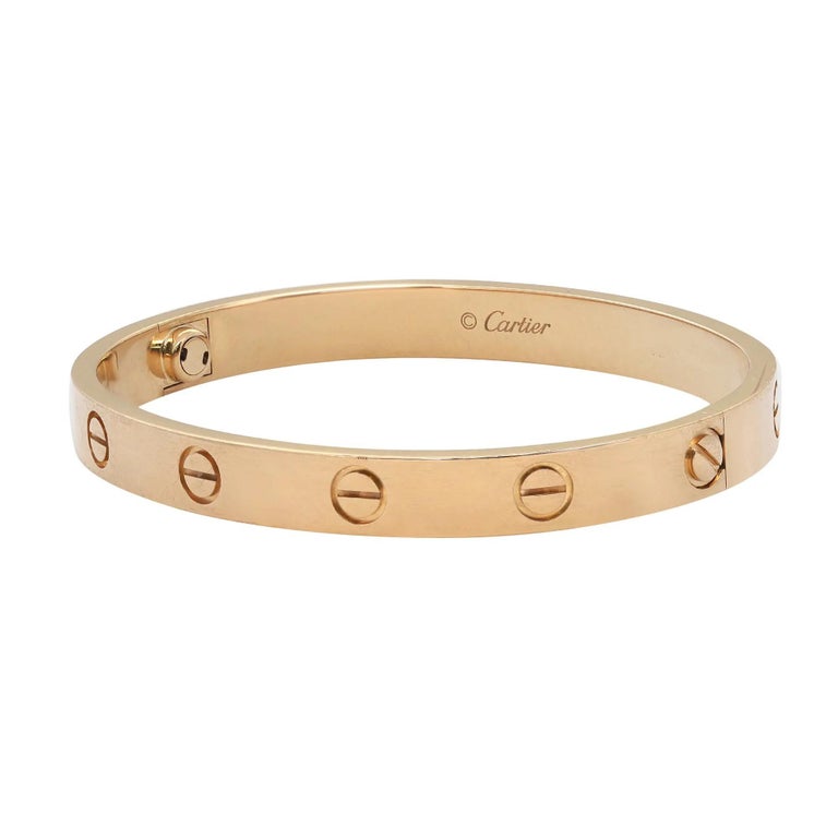 Cartier Love Bracelet 18k Yellow Gold Size 16 New Style at 1stDibs