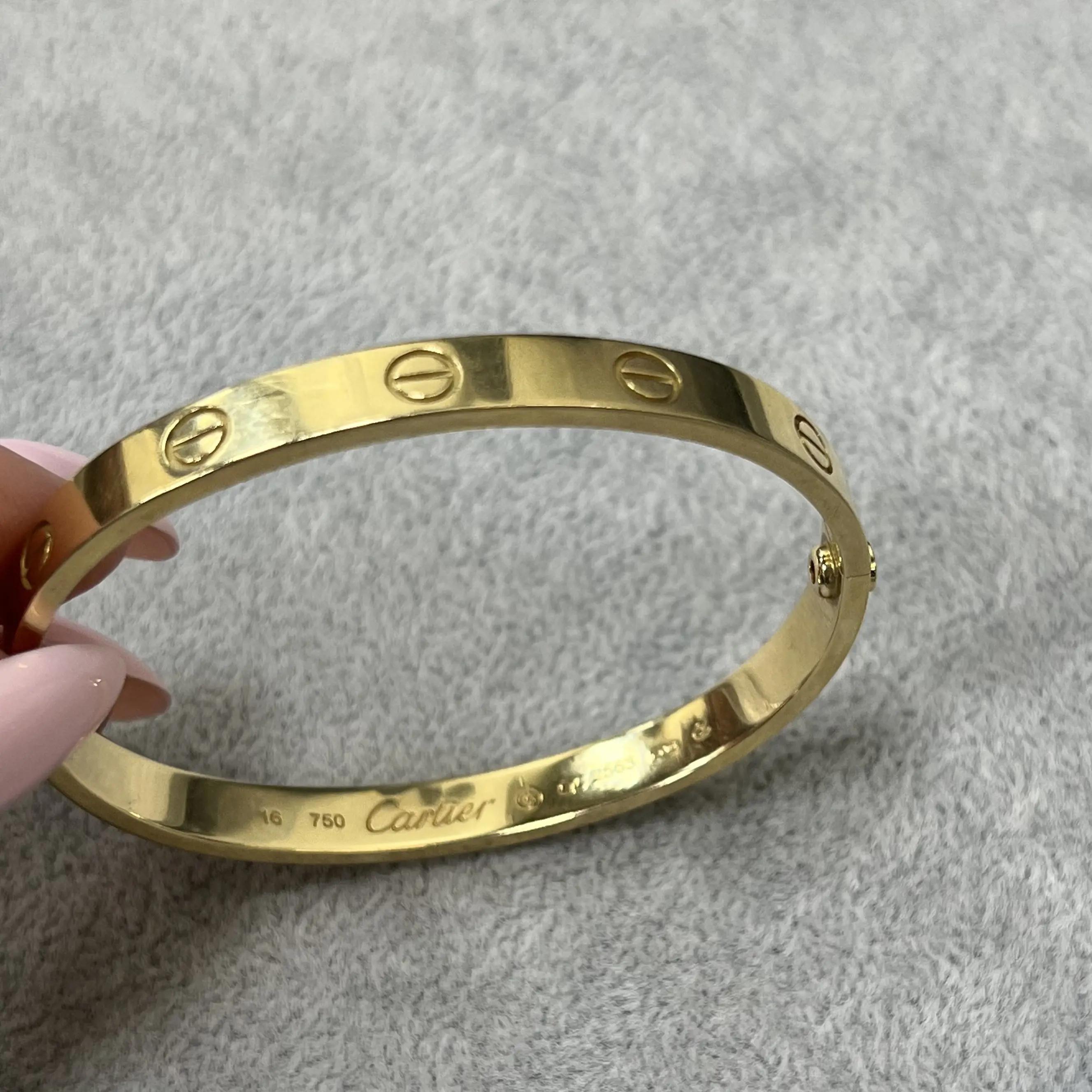 Cartier Love Bracelet 18k Yellow Gold Old Style For Sale at 1stDibs ...