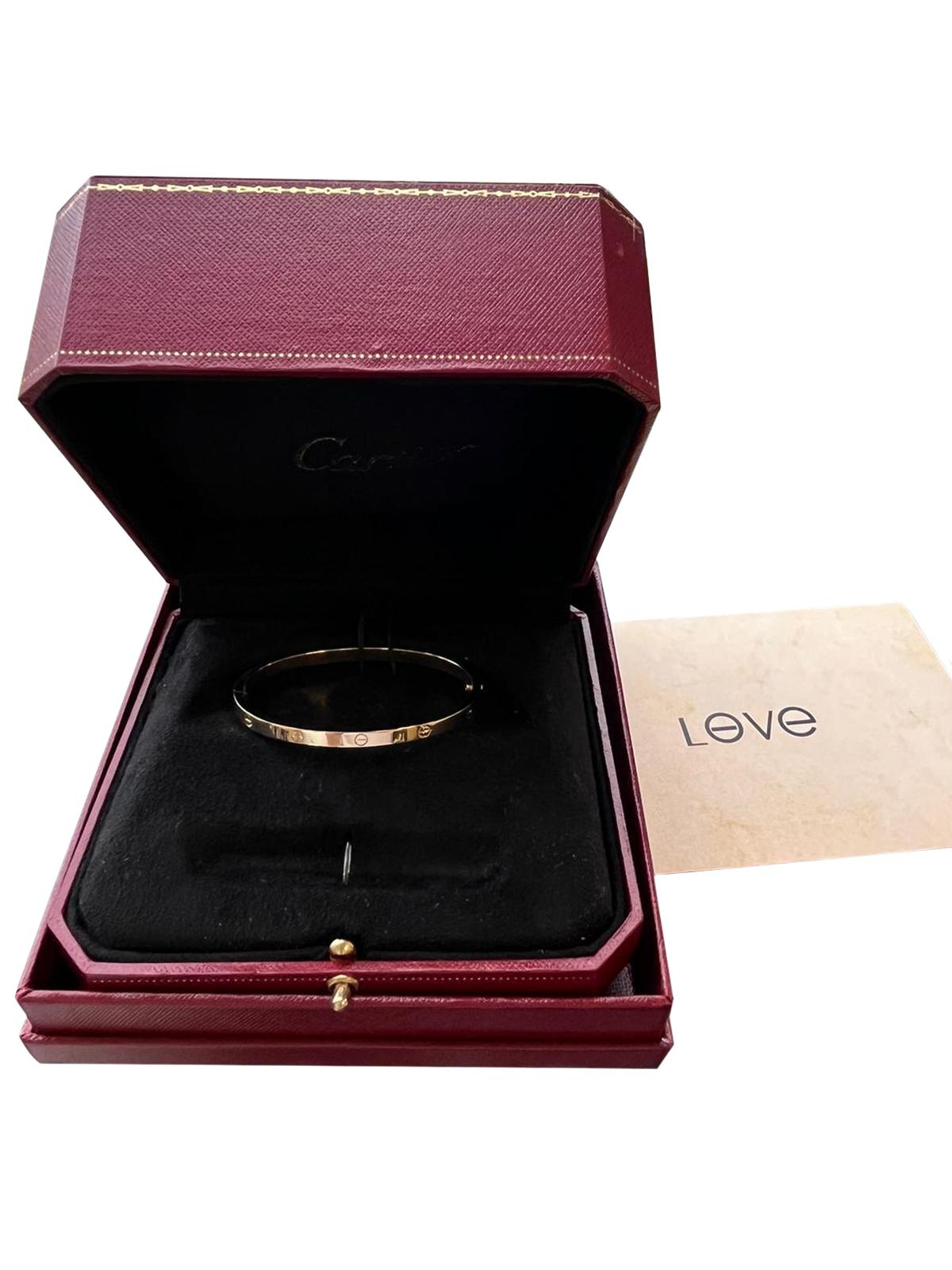 Cartier Love Bracelet Or Jaune 18K Taille 16 Petit Modèle en vente 4