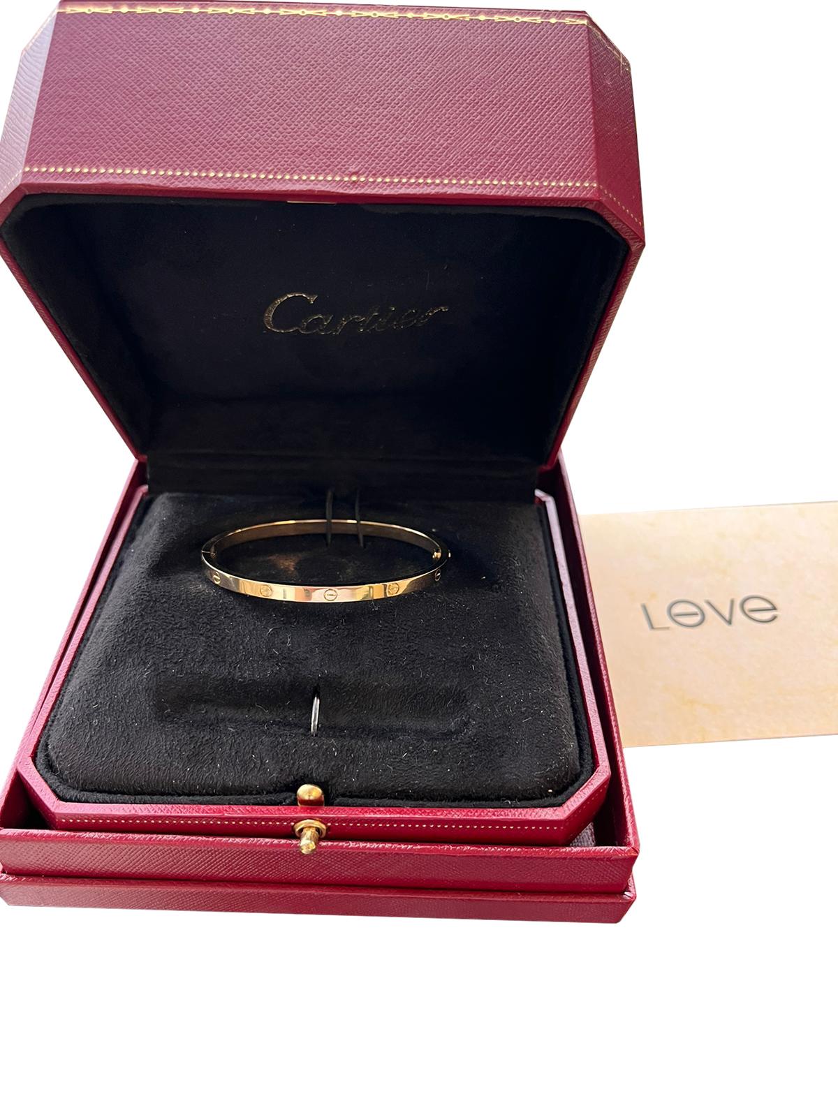 Cartier Love Bracelet 18K Yellow Gold Size 16 Small Model 2