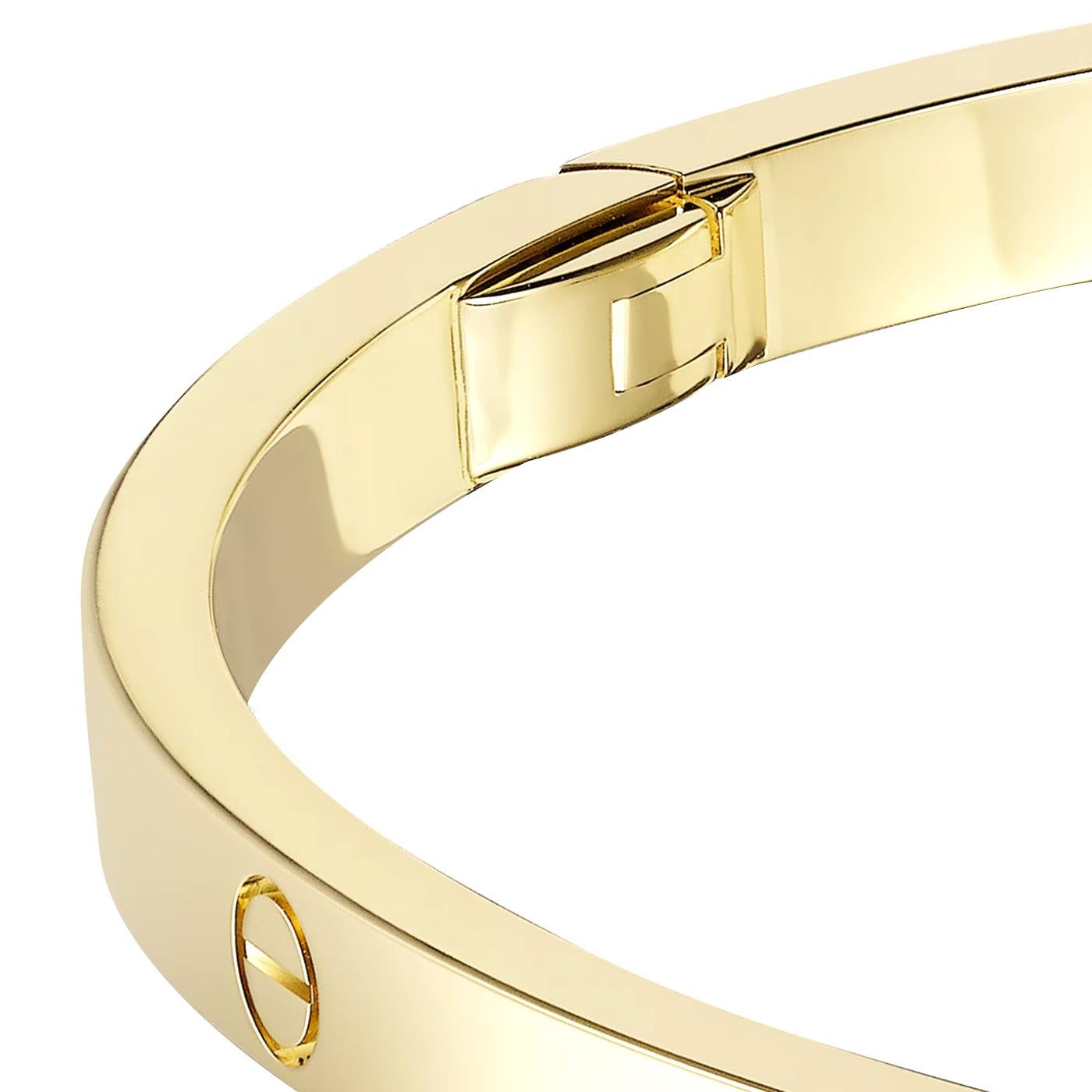 Cartier Love Bracelet 18K Yellow Gold Size 16 Small Model In Excellent Condition In Aventura, FL
