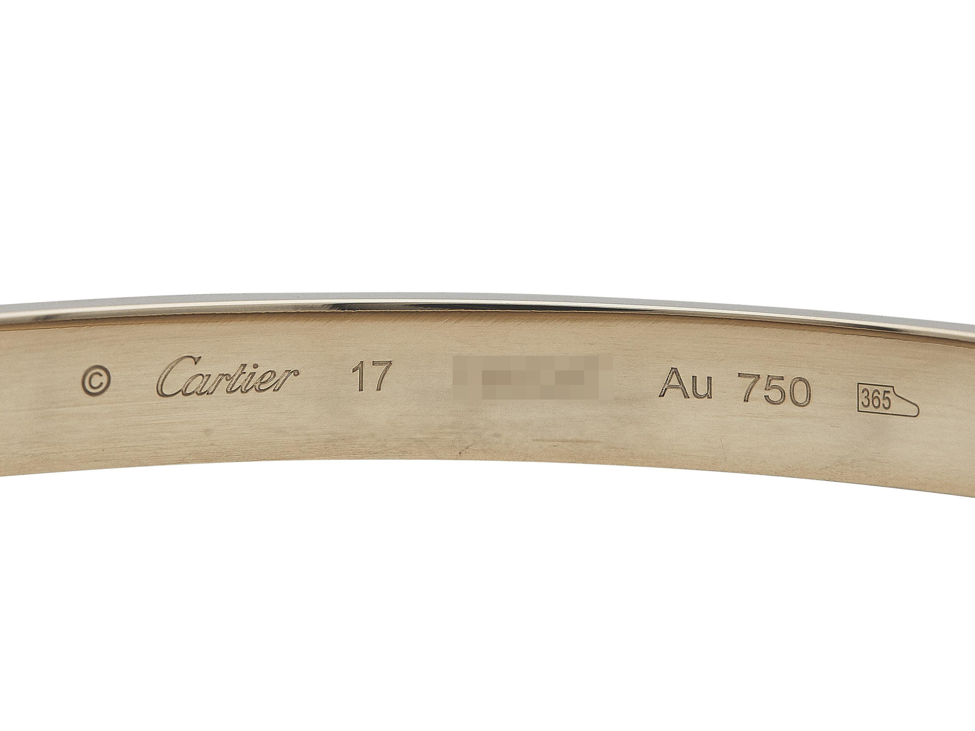 Contemporary Cartier Love Bracelet 18K Yellow Gold Size 17 Classic Model