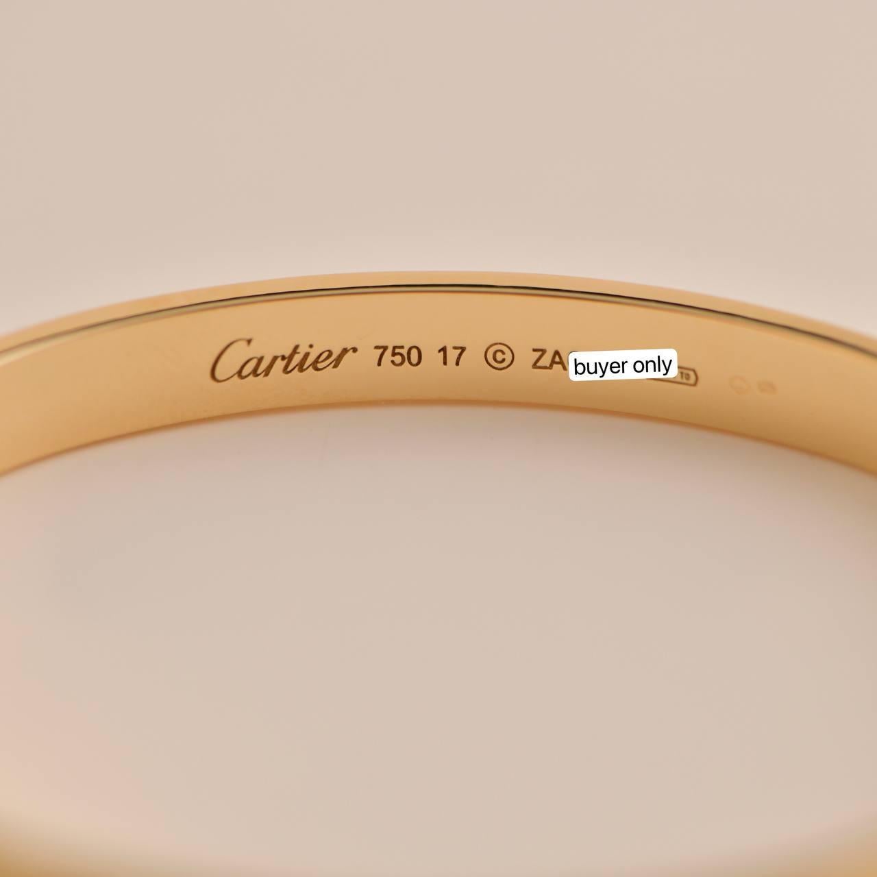 cartier love bracelet yellow gold size 17