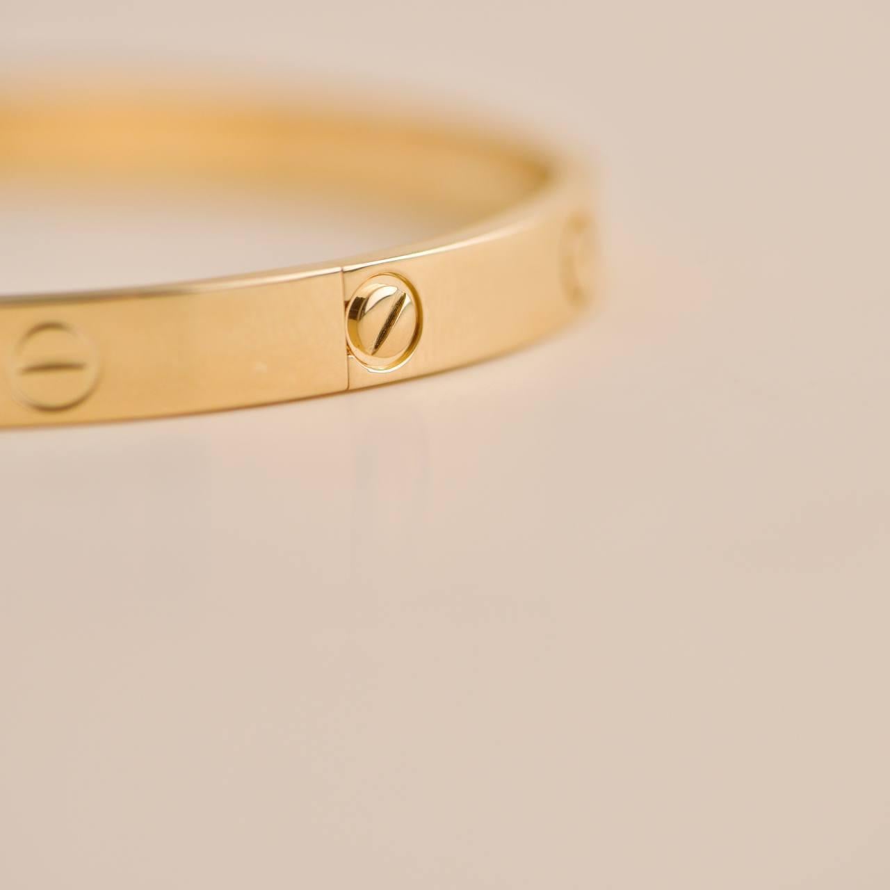 Cartier Love Bracelet 18K Yellow Gold Size 17 1