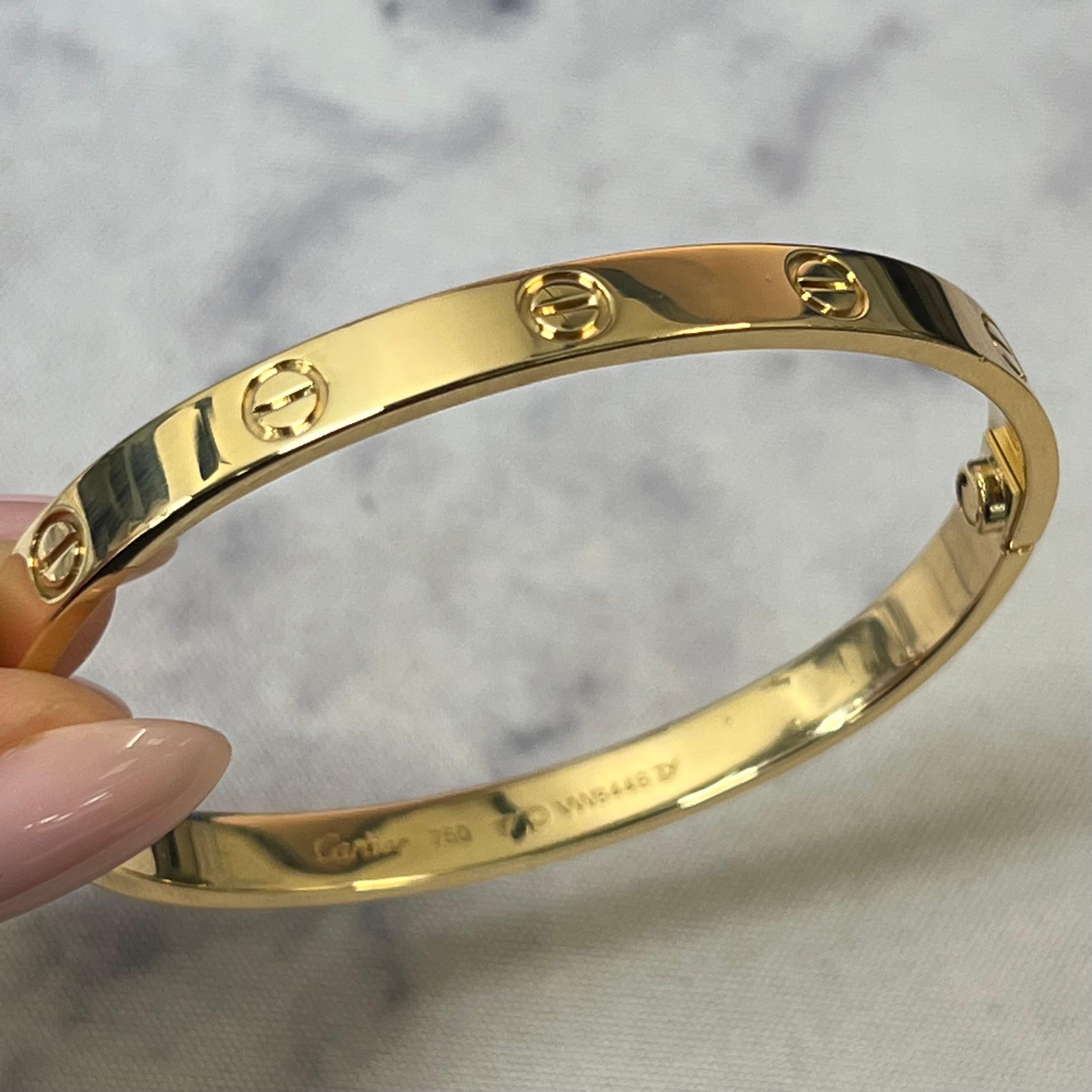 Modern Cartier Love Bracelet 18k Yellow Gold