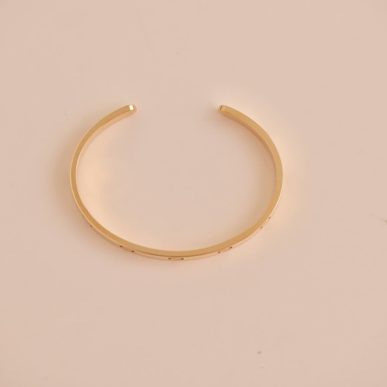 Cartier Love Bracelet 18k Yellow Gold Size 17 In Excellent Condition In Banbury, GB