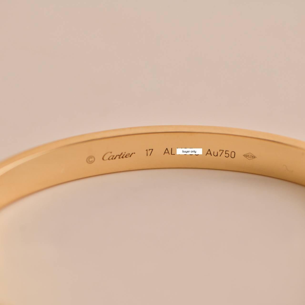 Cartier Love Bracelet 18k Yellow Gold Size 17 1