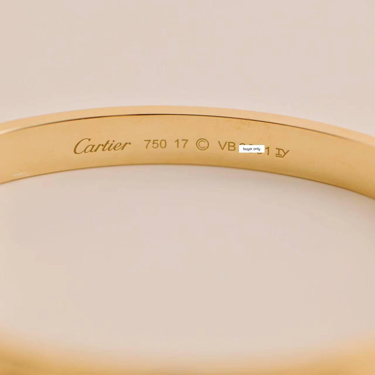 Cartier Love-Armband aus 18 Karat Gelbgold, Größe 17 2