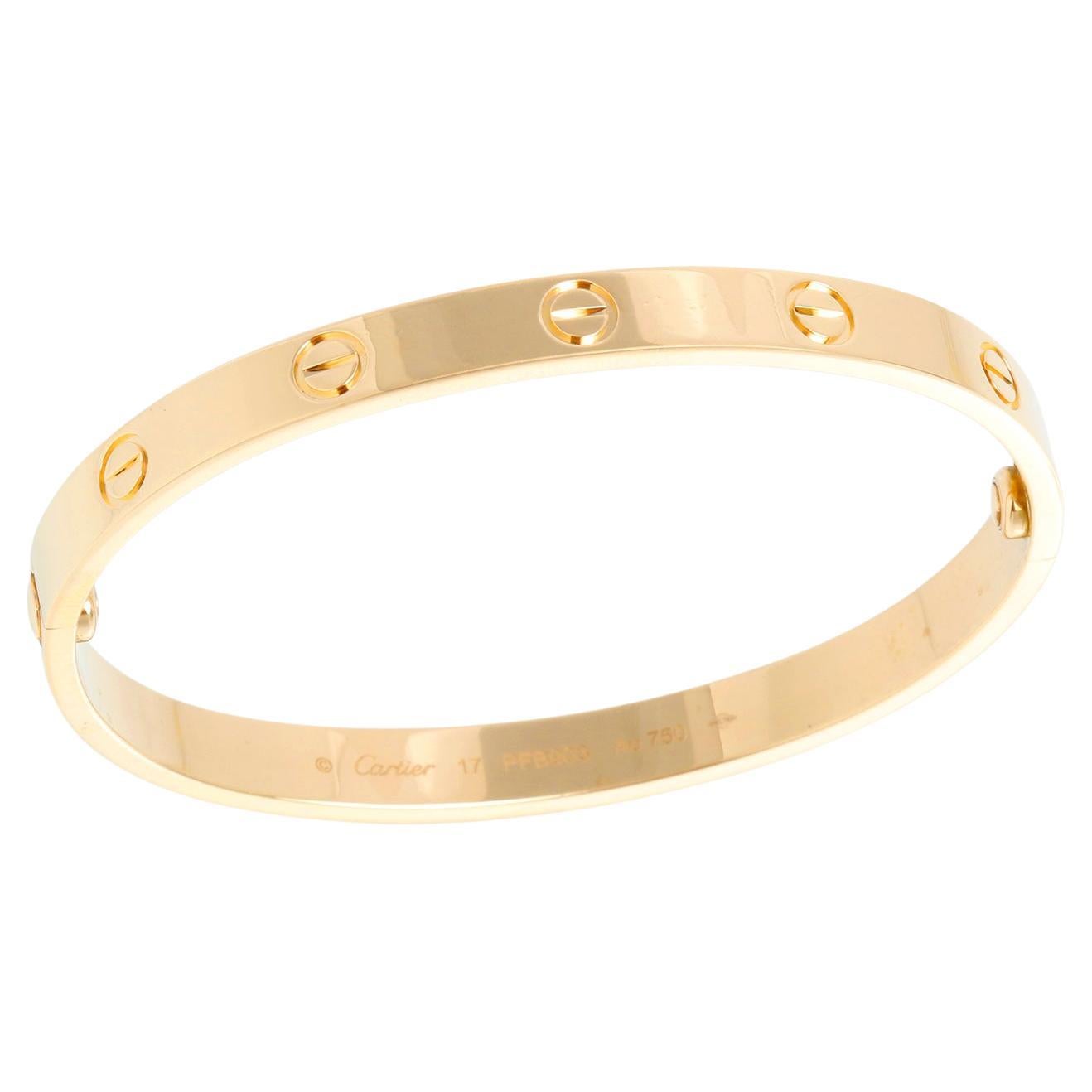 Cartier Love-Armband aus 18 Karat Gelbgold, Größe 17