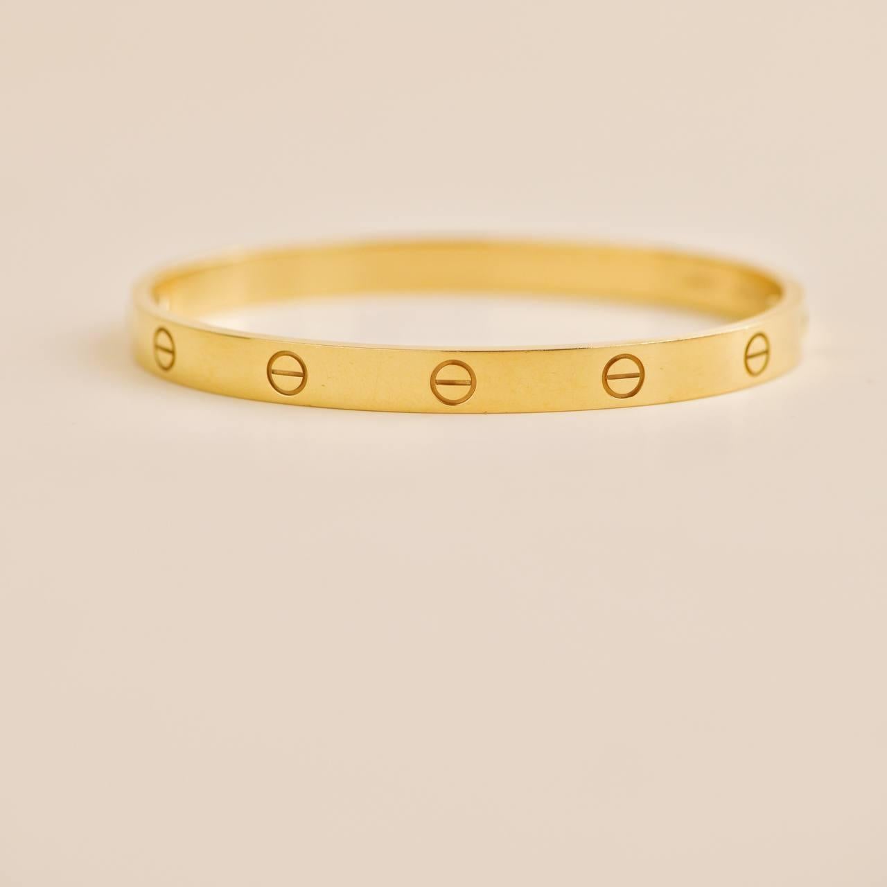 Cartier Love Bracelet 18k Yellow Gold Size 18 2