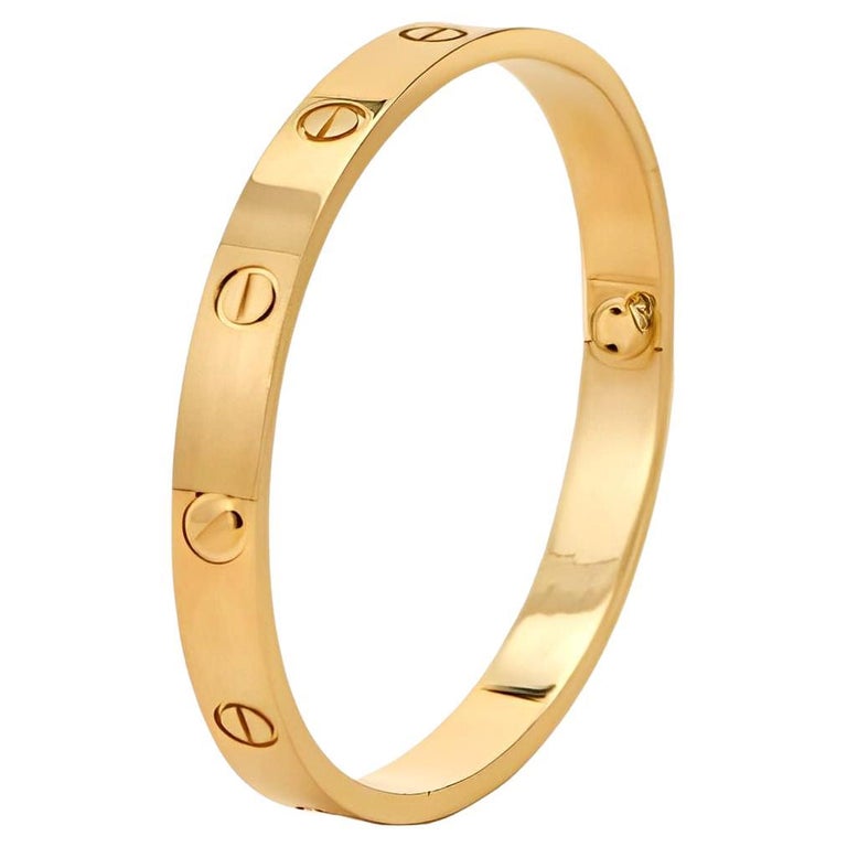 Cartier Love Bracelet 18k Yellow Gold Size 18 For Sale at 1stDibs