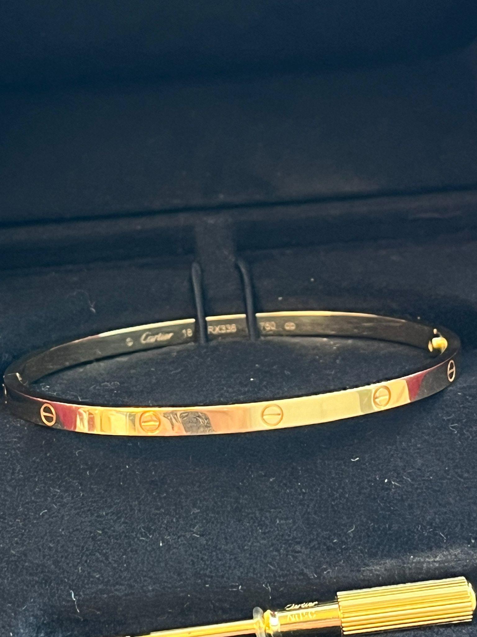 Cartier Love Bracelet 18K Yellow Gold Size 18 Small Model 2