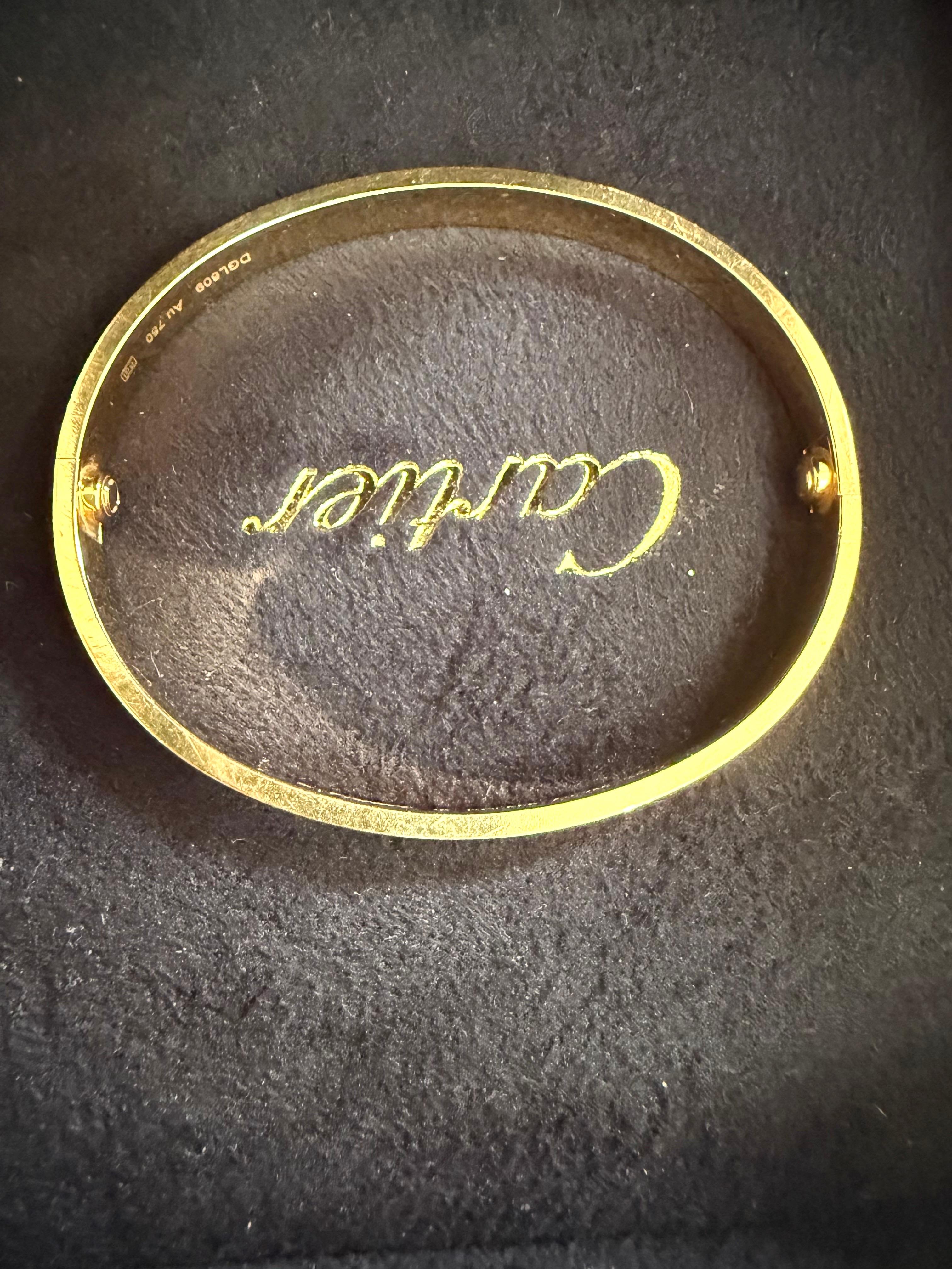 Bracelet Love en or jaune 18K de Cartier Taille 18 avec boîte et certificat, 2016 en vente 8