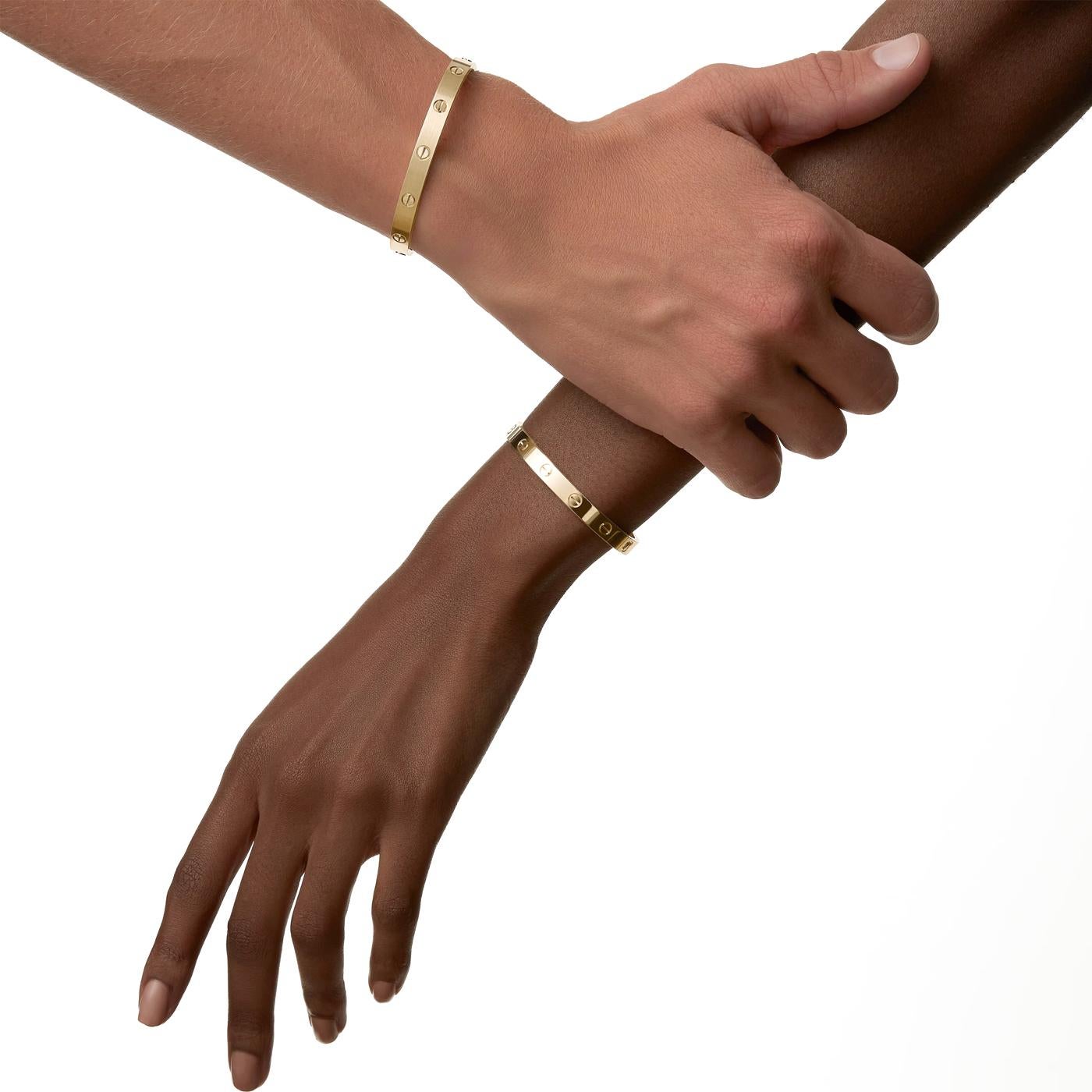 Cartier Love Bracelet 18K Yellow Gold Size 18 With Screwdriver Bangle For Sale 5