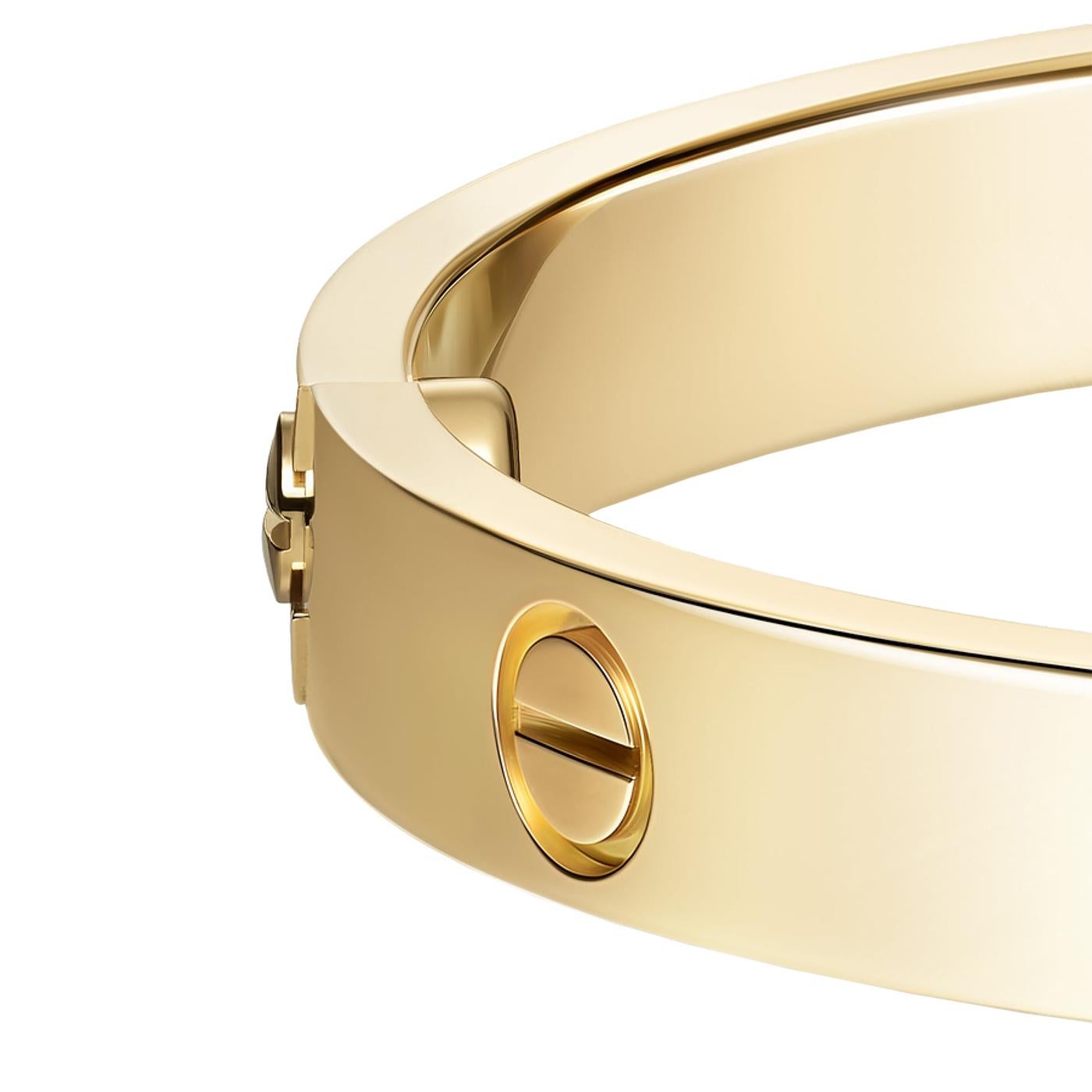Cartier Love Bracelet 18K Yellow Gold Size 18 With Screwdriver Bangle In Excellent Condition For Sale In Aventura, FL