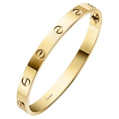 Cartier Love Bracelet 18K Yellow Gold Size 18 With Screwdriver Bangle