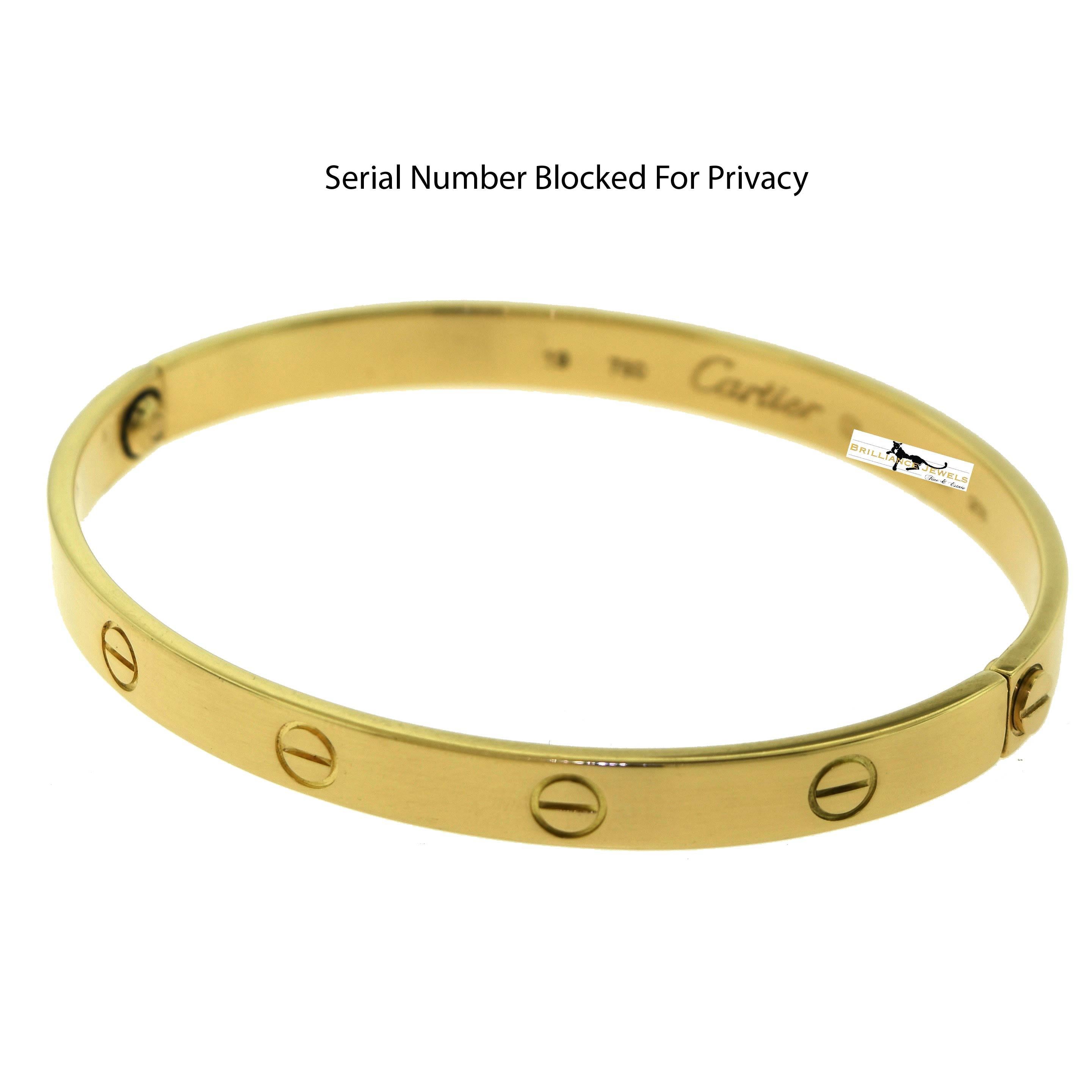 Cartier Love Bracelet, 18 Karat Yellow Gold 'C-251' In Good Condition In Miami, FL