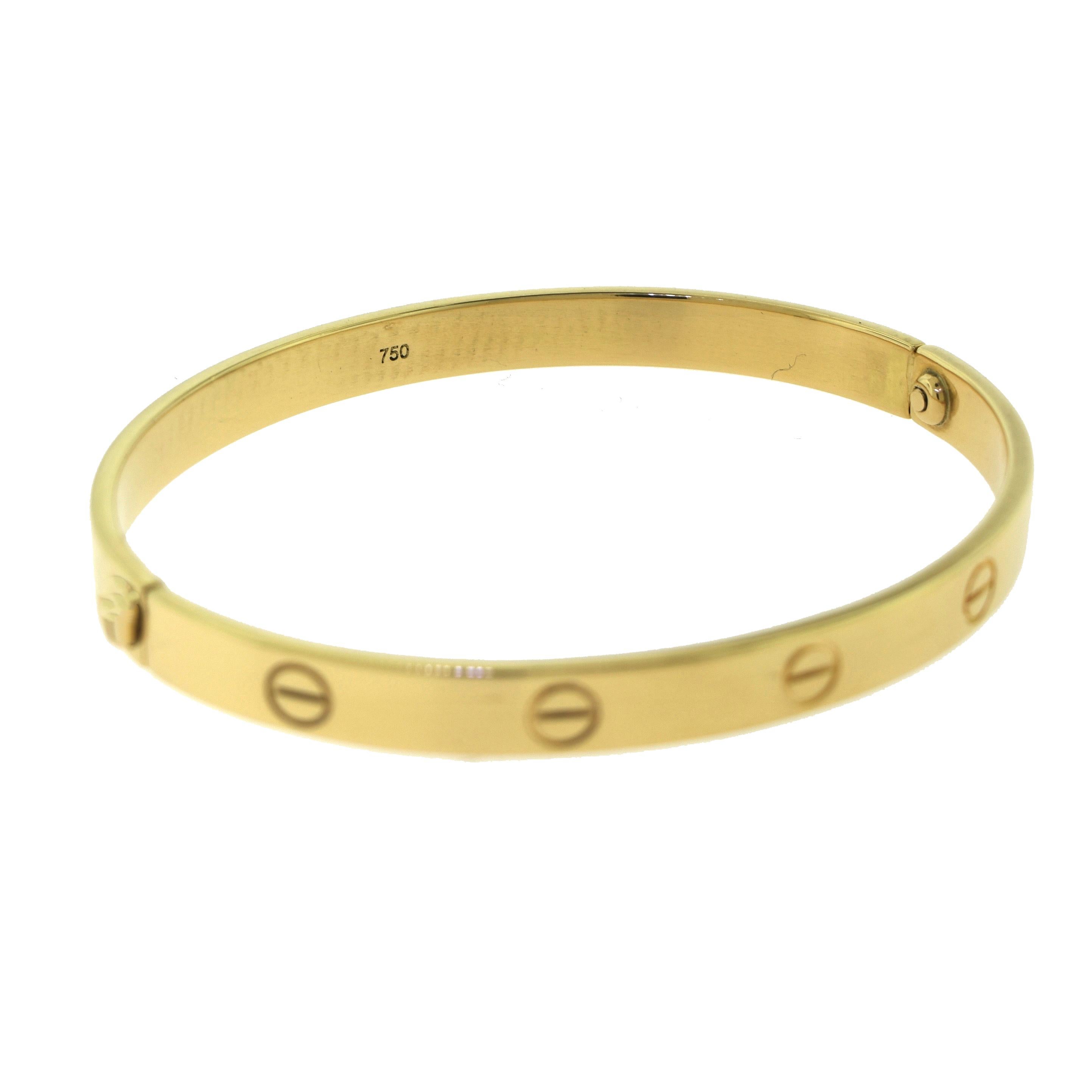 Women's or Men's Cartier Love Bracelet, 18 Karat Yellow Gold 'C-251'