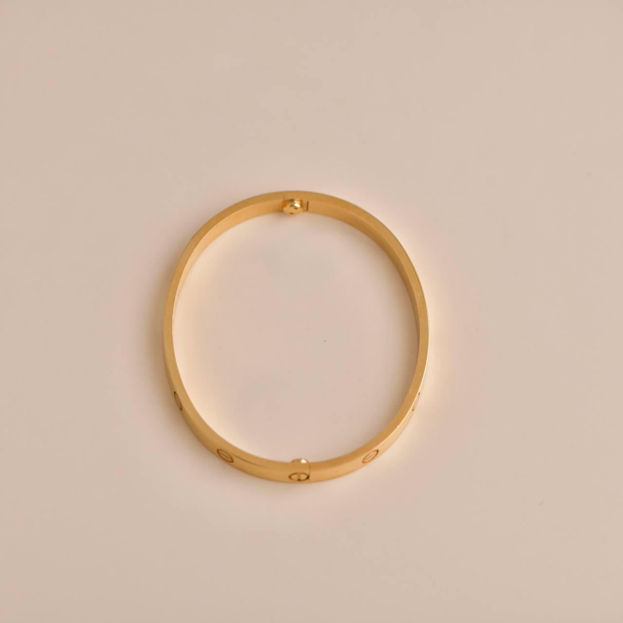 Cartier Love-Armband aus 18 Karat Gelbgold, Größe 19 für Damen oder Herren