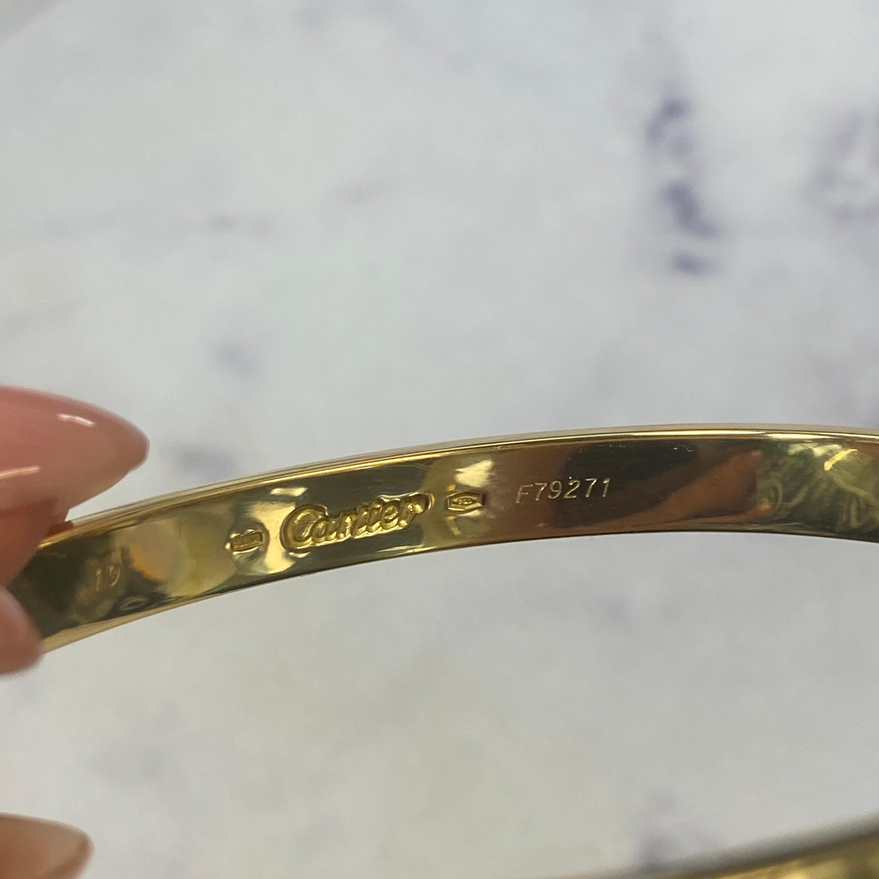 Cartier Love Bracelet 18k Yellow Gold In Excellent Condition In New York, NY