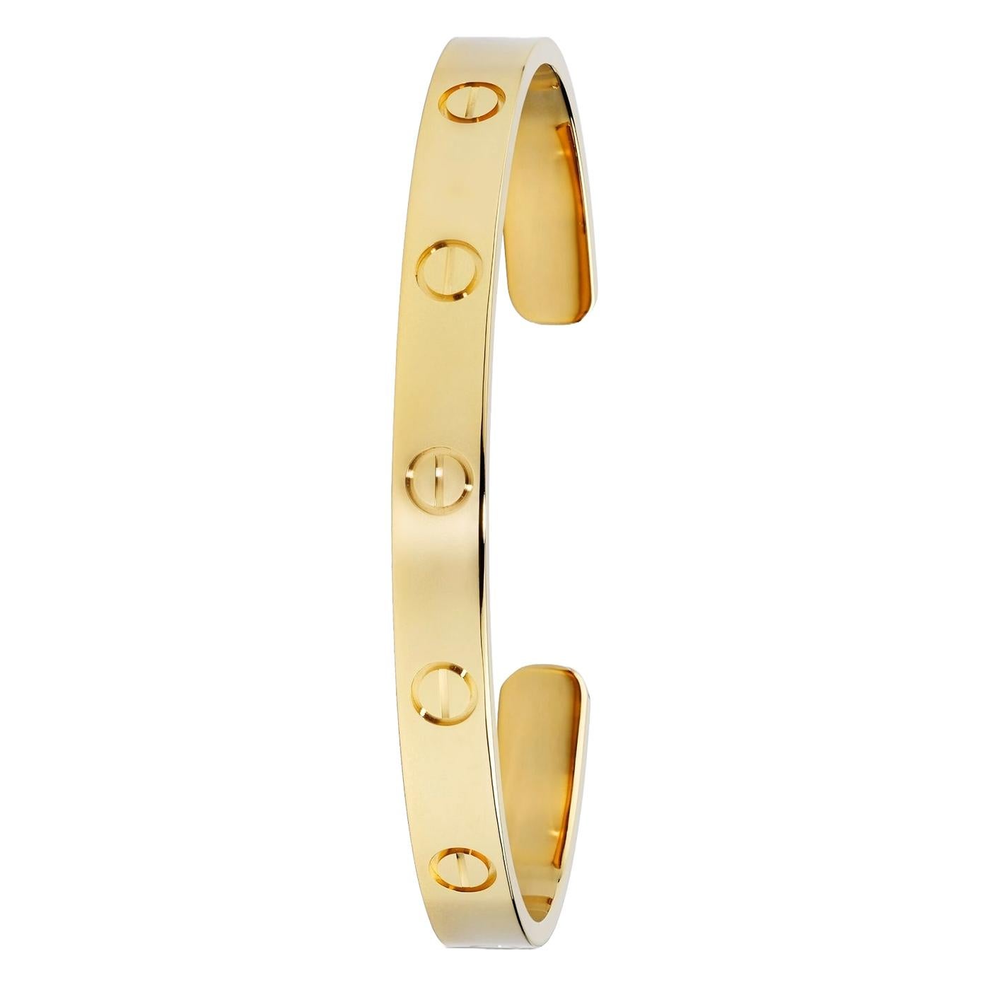 Cartier Love-Armreif 18K Gelbgold Größe 20 Armreif (Modernistisch) im Angebot