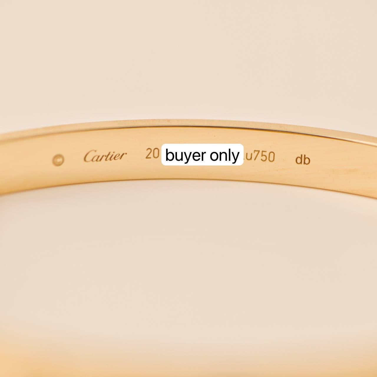 Cartier Love-Armband 18K Gelbgold Größe 20 im Angebot 3