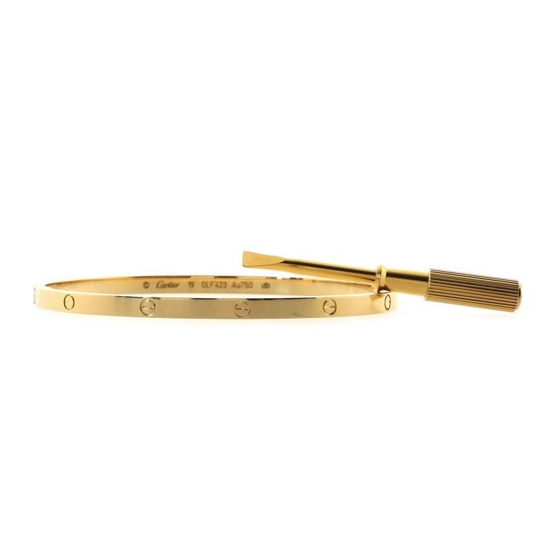 Cartier Love Bracelet 18K Yellow Gold Small In Good Condition In New York, NY