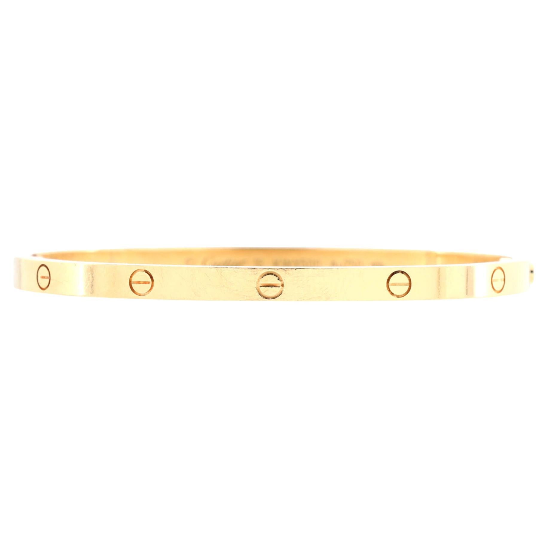 Cartier Love Bracelet 18k Yellow Gold Small For Sale