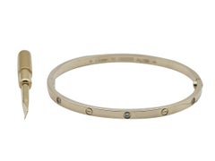 Bracciale Cartier Love in oro giallo 18 carati, modello piccolo, con 6 diamanti, misura 17