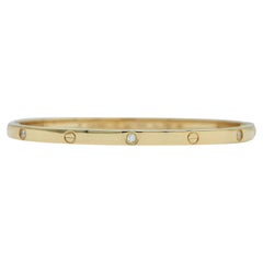 Bracciale Cartier Love in oro giallo 18 carati, modello piccolo, con 6 diamanti, misura 17