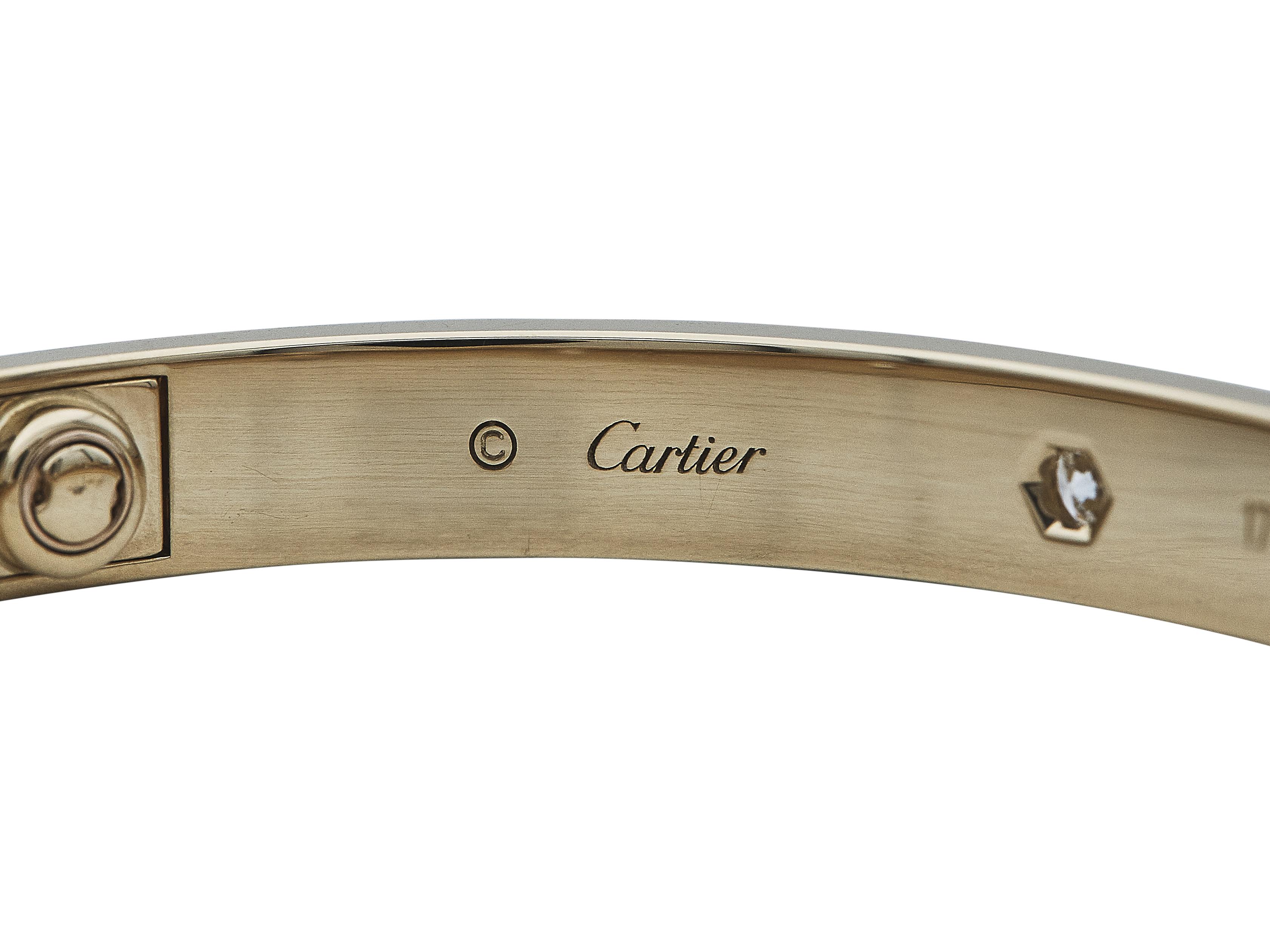 Cartier Bracciale dell'Amore 18K YG Classico Modello 4 Diamante Taglia 17 In condizioni ottime in vendita a New York, NY