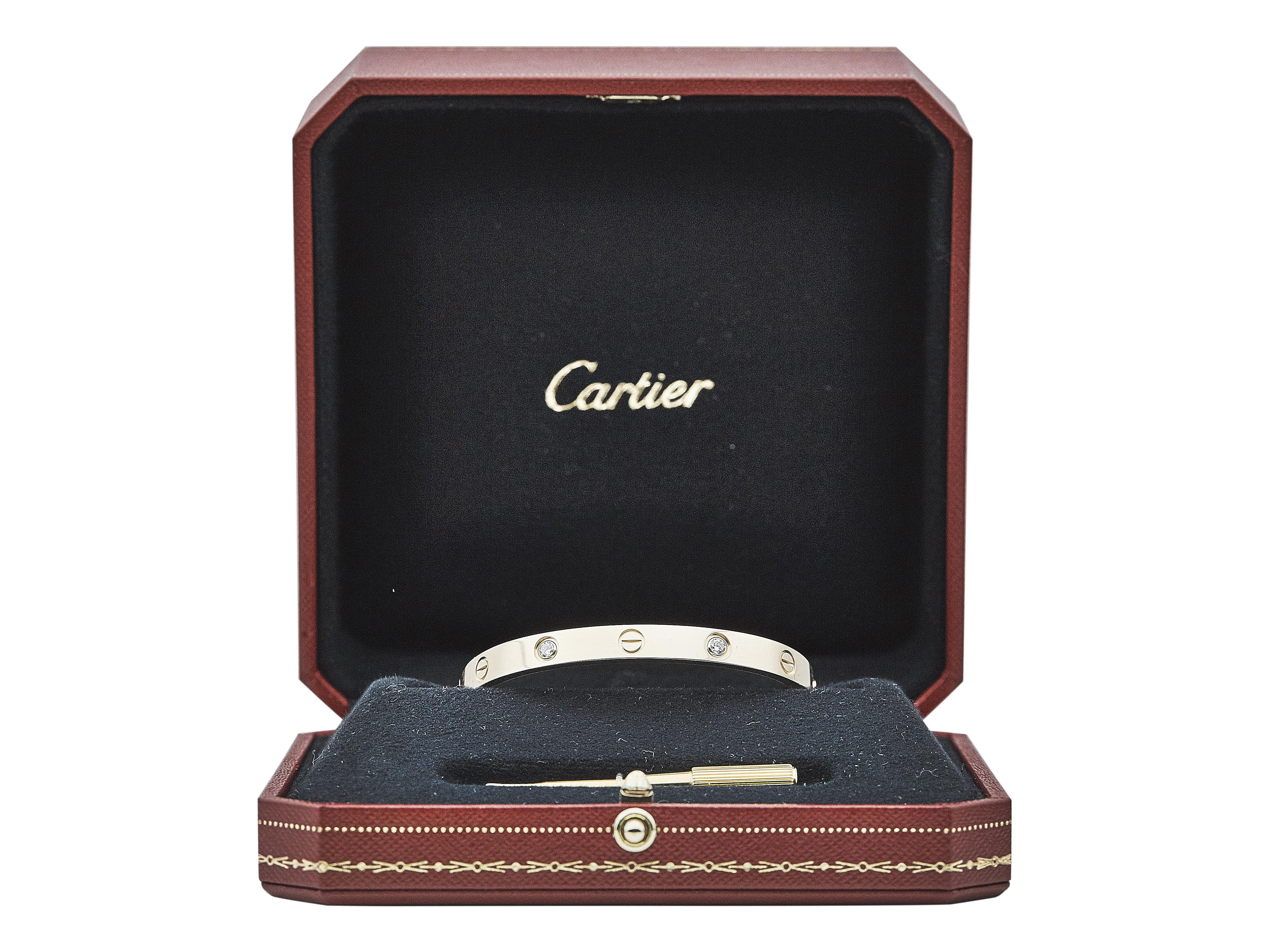 Cartier Bracciale dell'Amore 18K YG Classico Modello 4 Diamante Taglia 17 In condizioni buone in vendita a New York, NY