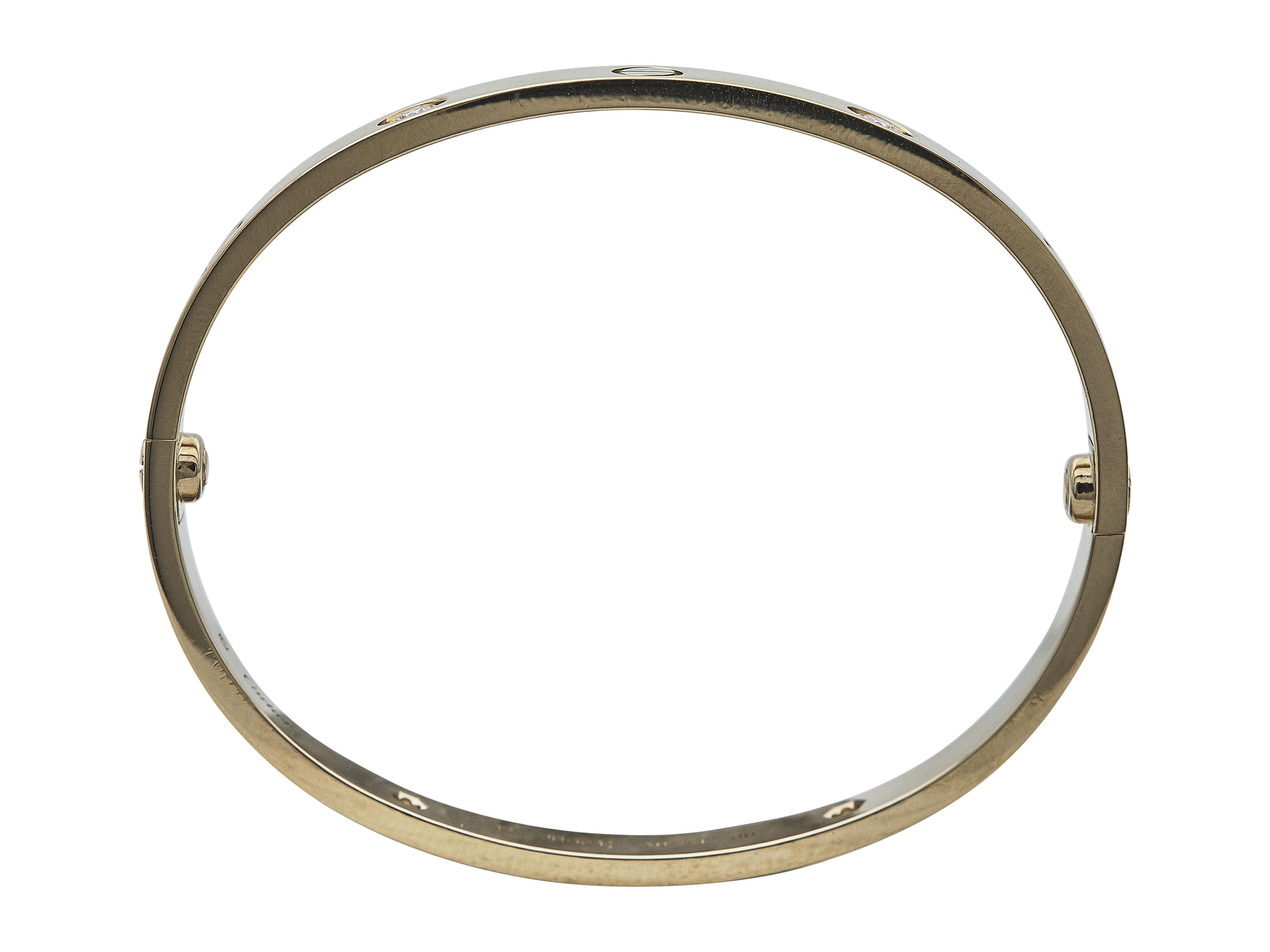 da uomo o donna Cartier Bracciale dell'Amore 18K YG Classico Modello 4 Diamante Taglia 17 in vendita