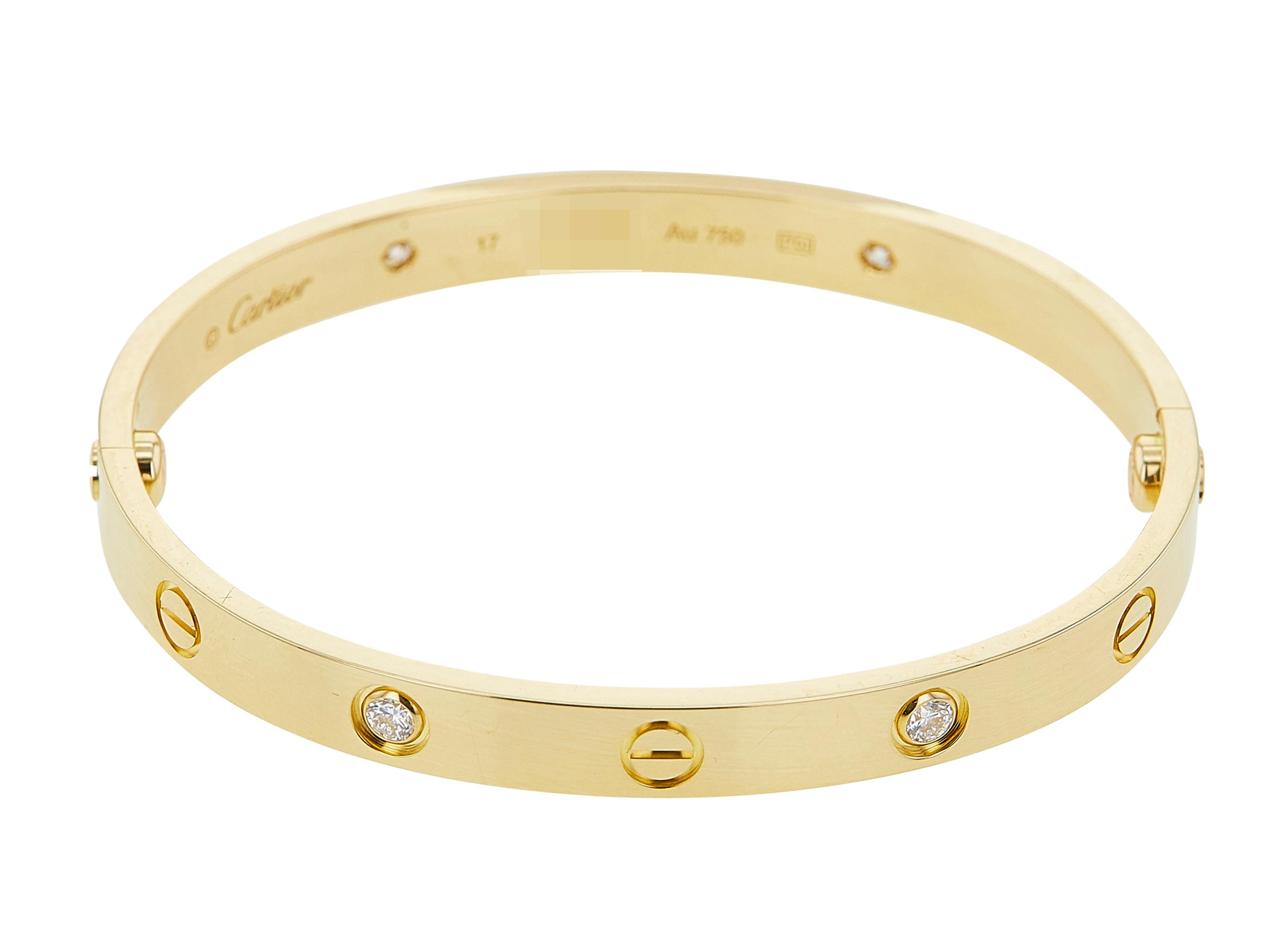 Cartier Bracciale dell'Amore 18K YG Classico Modello 4 Diamante Taglia 17 in vendita 1