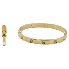 Cartier Love Armband 18K YG Classic Modell 4 Diamant Größe 17
