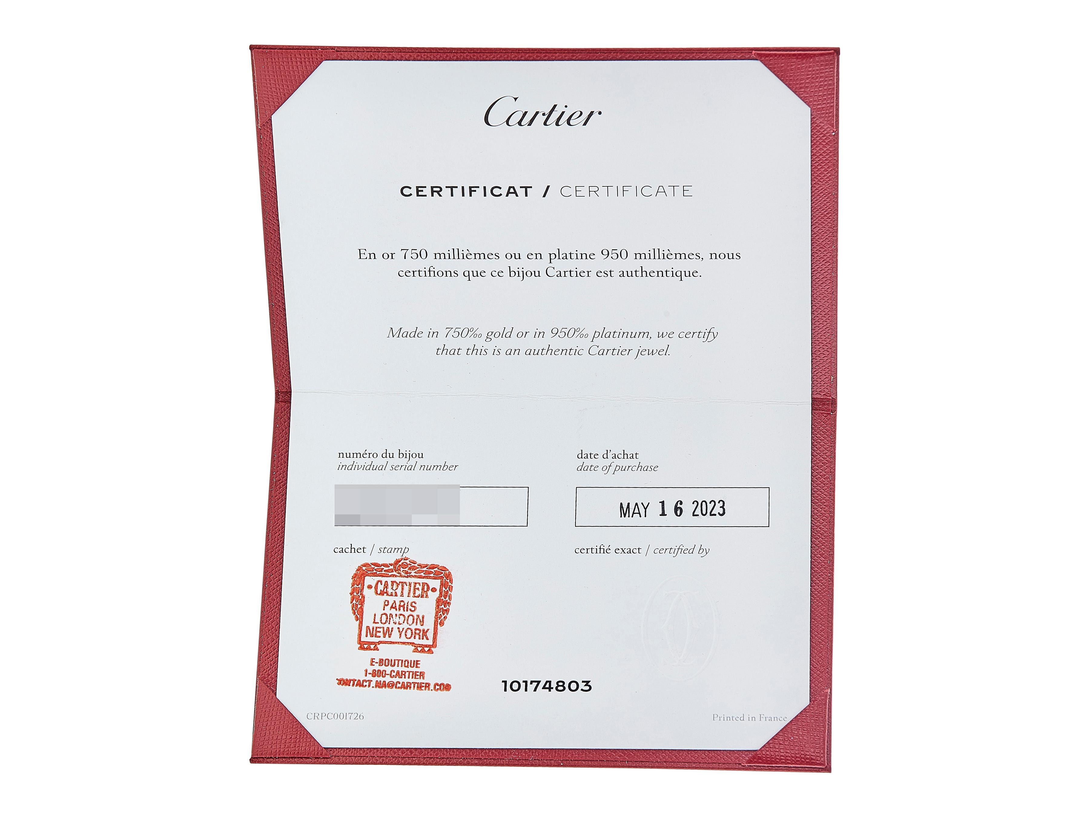 Cartier Bracciale dell'Amore 18K YG Chiusura a vite singola Modello Piccolo Misura 15

Il bracciale Cartier Love è un pezzo senza tempo che unisce il lusso a motivi industriali. Diventata ormai una vera e propria icona nel mondo della gioielleria, è