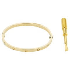 Cartier Love Bracelet 18K Yellow Gold Single-Screw Closure Small Model Size 15