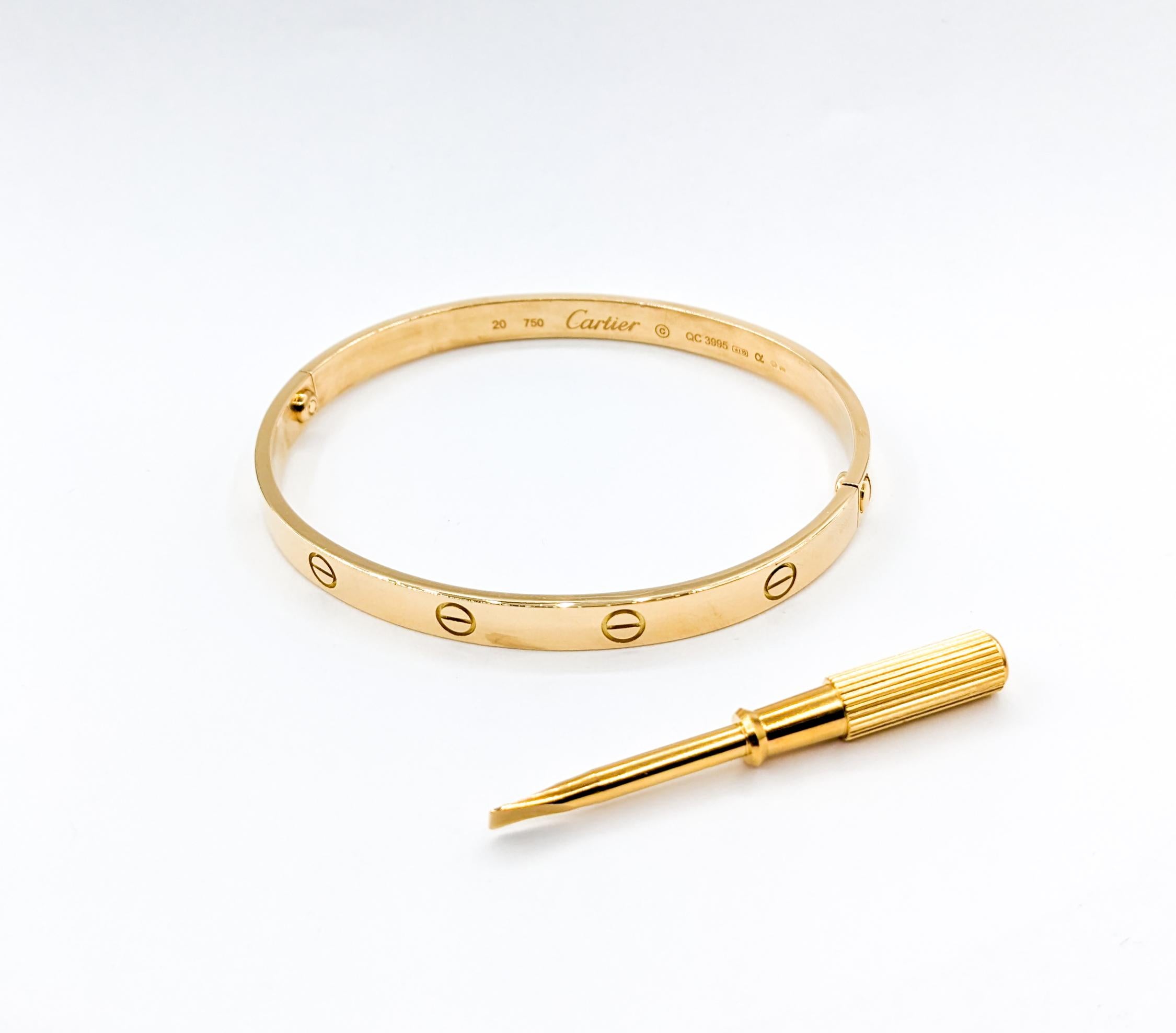 Cartier Love Bracelet 18kt Yellow Gold Size 20 1