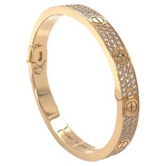 Cartier Love Bracelet 2 Carats 204 Brilliant-Cut Pave Diamonds 18K Yellow Gold