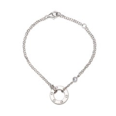 Cartier Love Bracelet 2 Diamonds Estate 18k White Gold 6.5" Fine Signed Jewelry