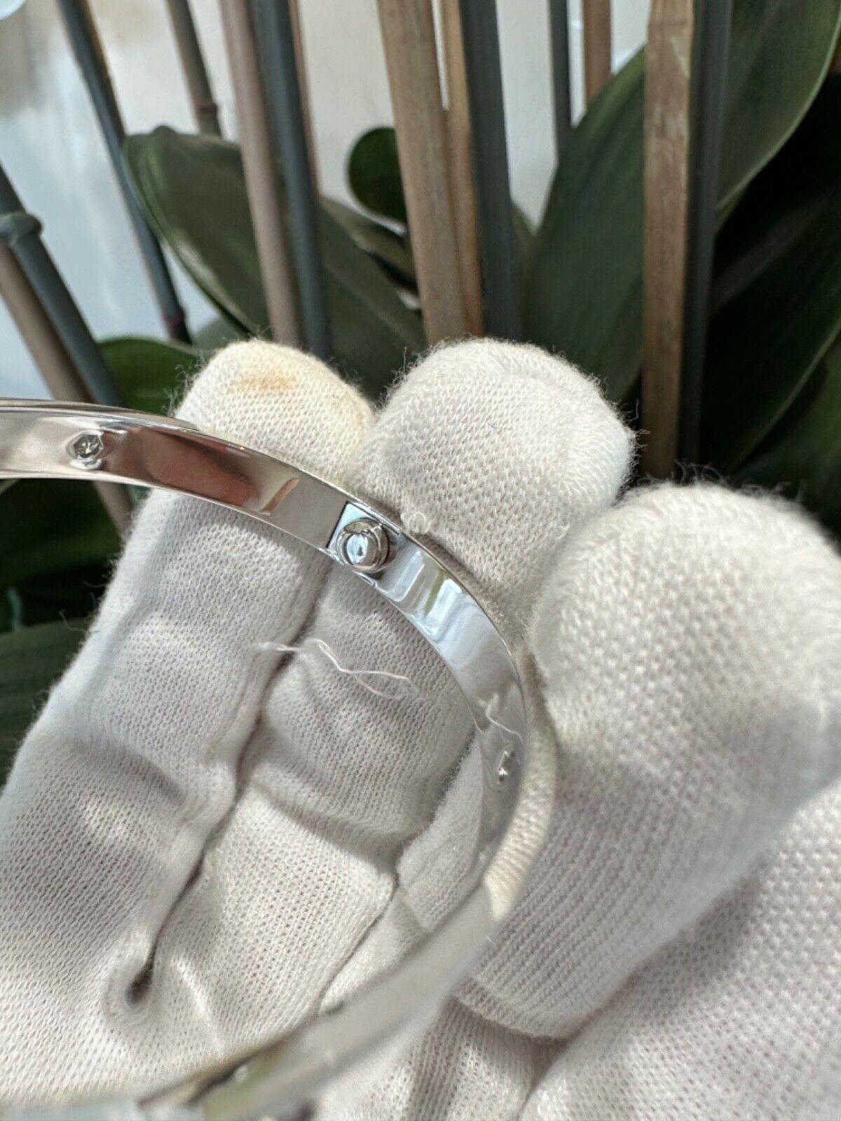 Cartier Love-Armband aus 18 Karat Weißgold mit 4 Diamanten, Größe 16 (C-650) im Zustand „Gut“ in Miami, FL