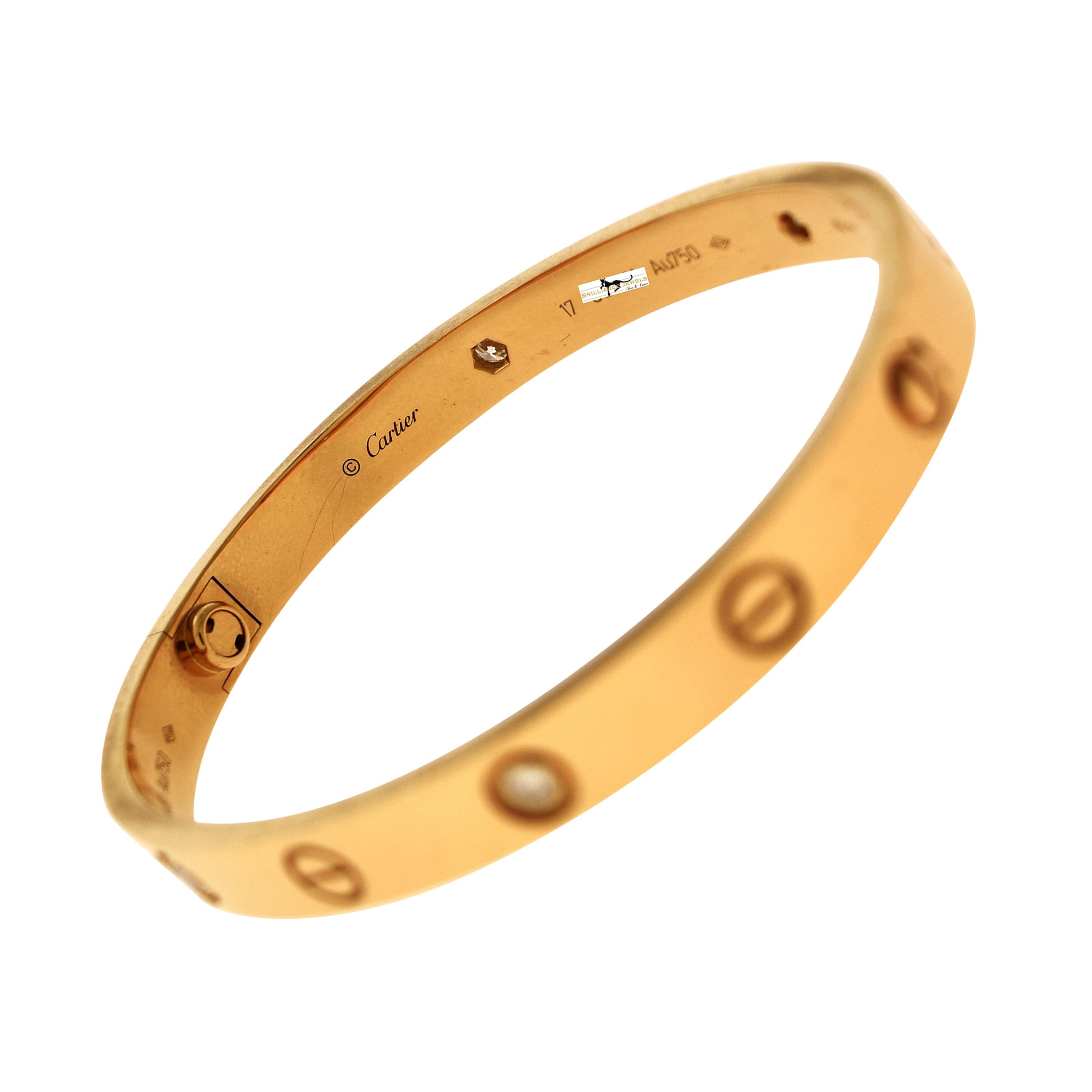Cartier Love Bracelet 4 Diamonds, Rose Gold, Certified 'C-333'